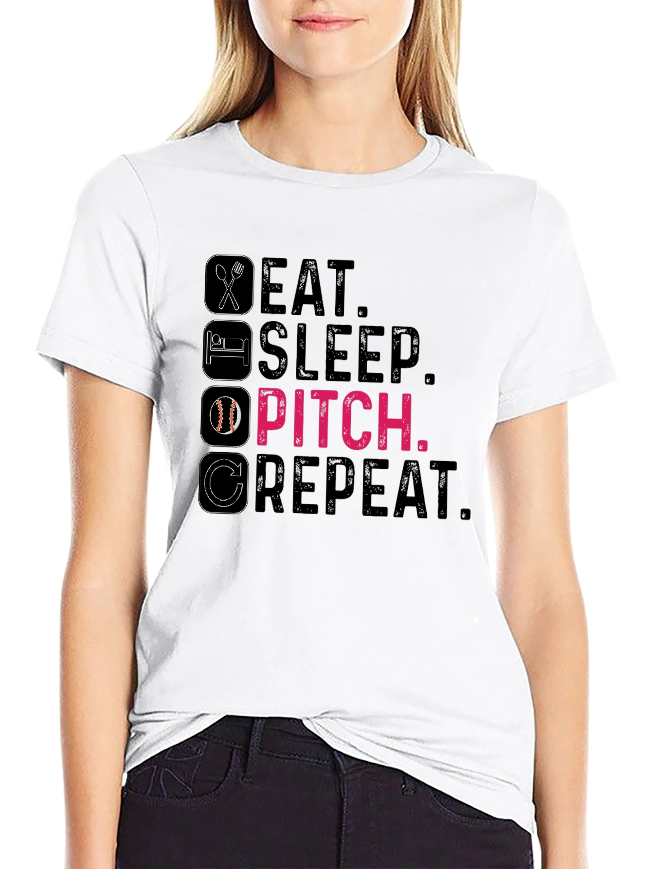 Eat Sleep Pitch Repeat T-Shirt