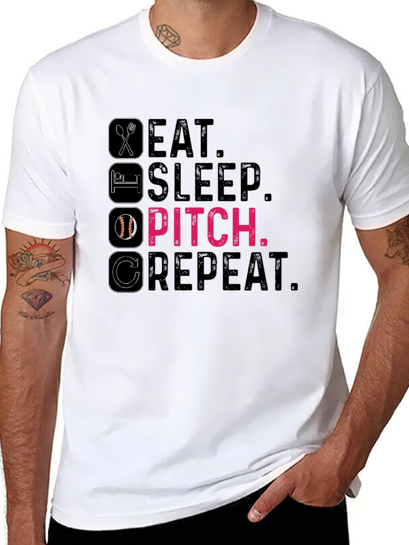 Eat Sleep Pitch Repeat T-Shirt