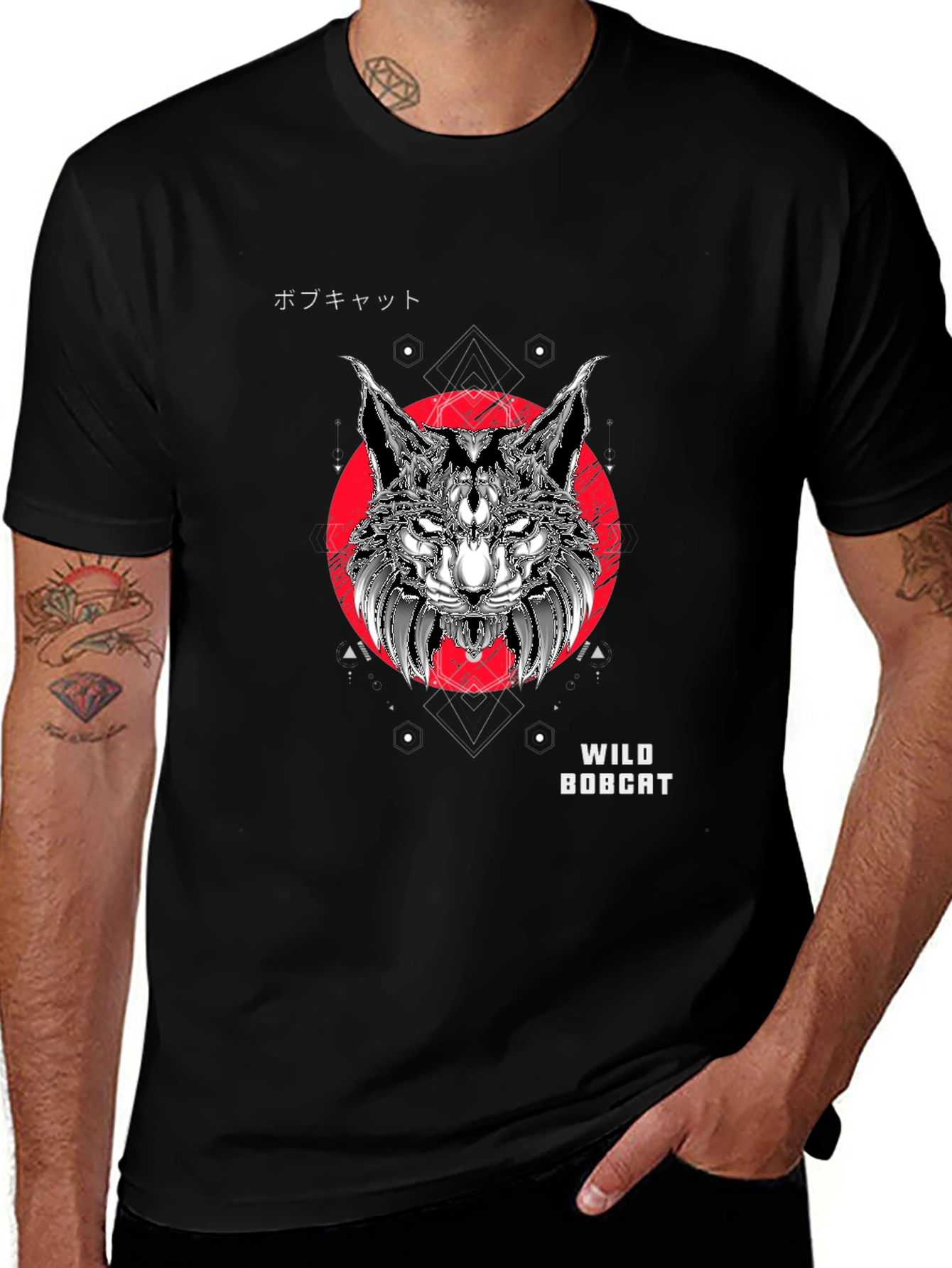Wild Bobcat Graphic Tee - Black T-Shirt