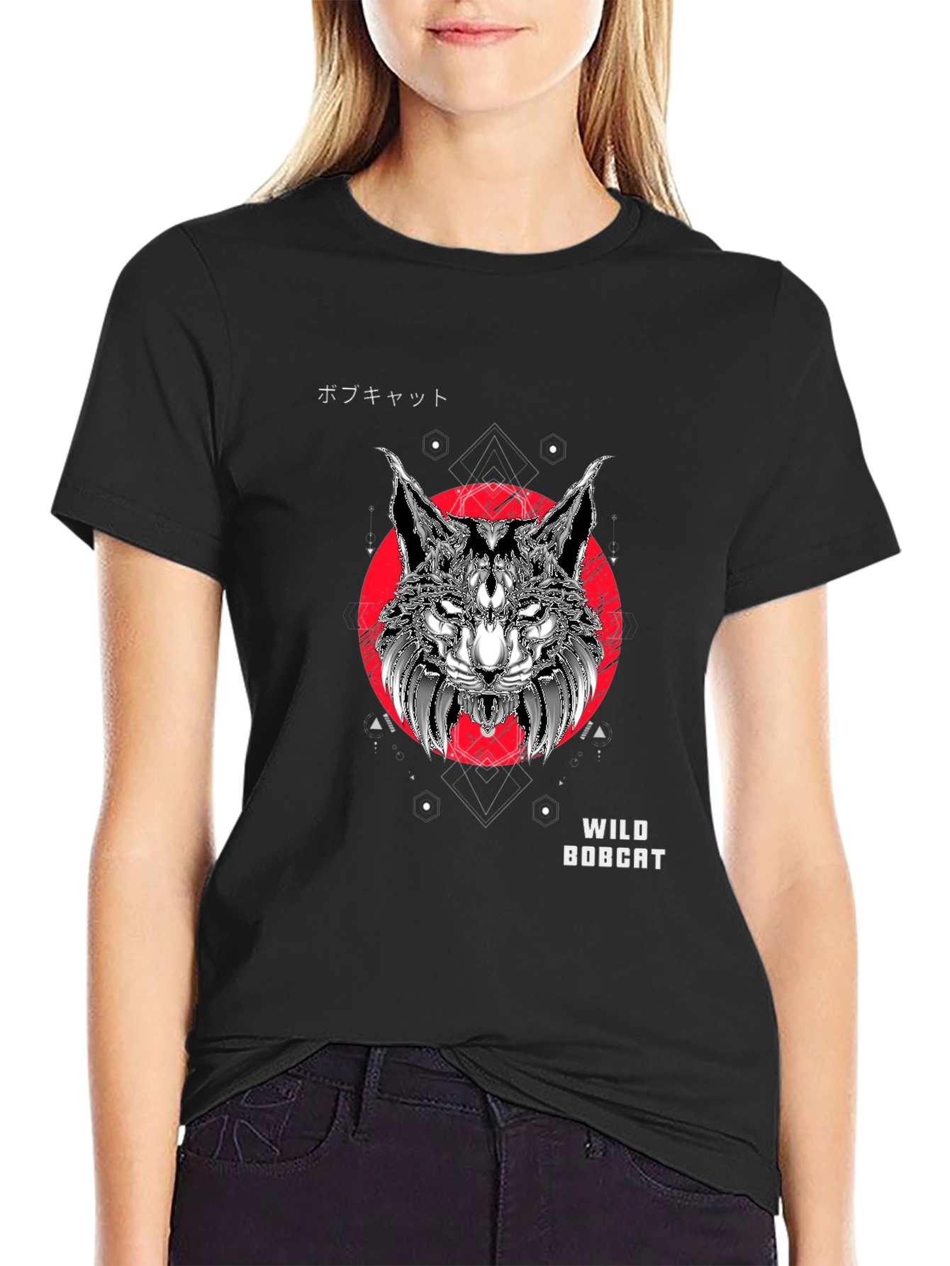 Wild Bobcat Graphic Tee - Black T-Shirt