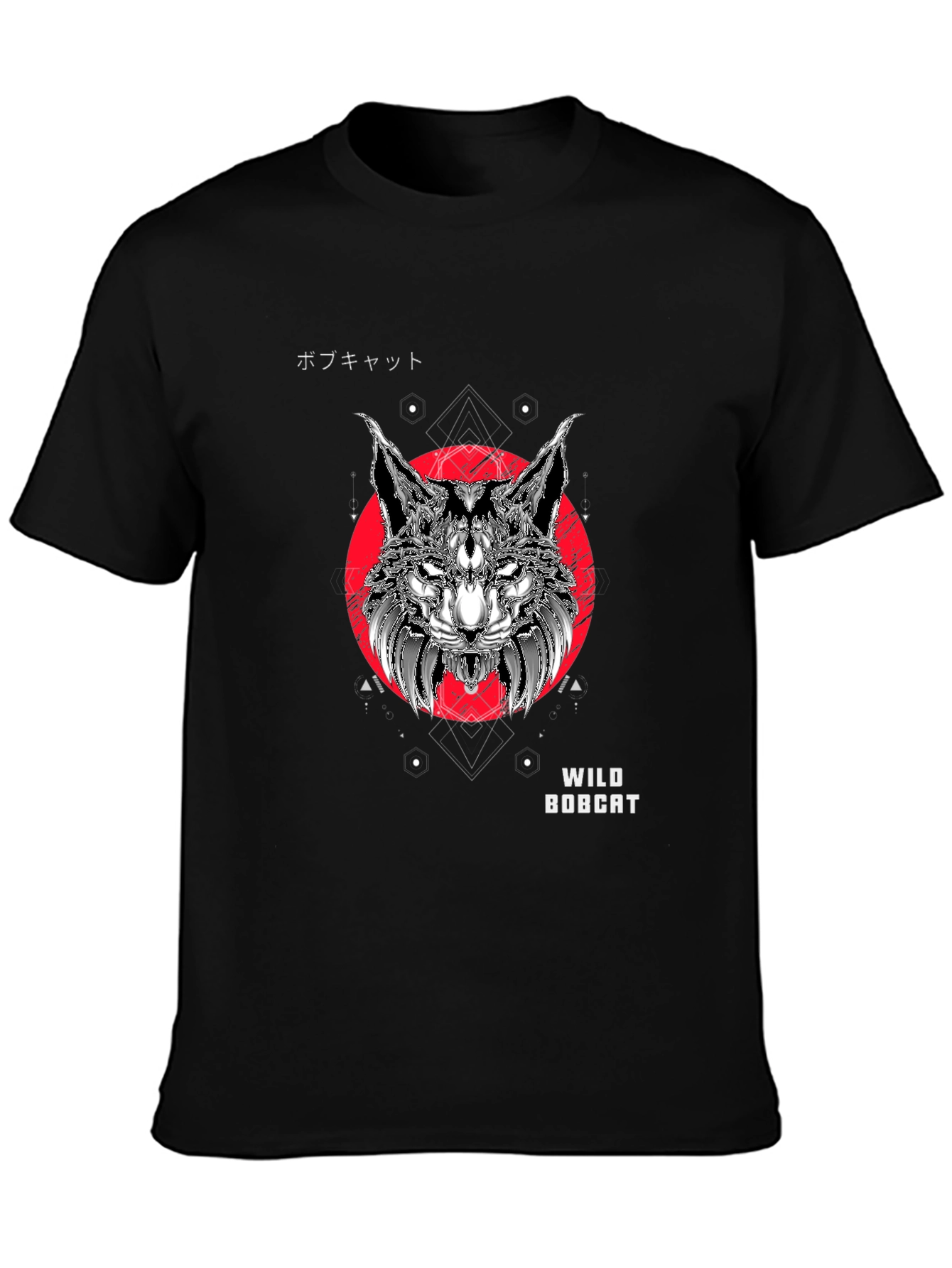 Wild Bobcat Graphic Tee - Black T-Shirt