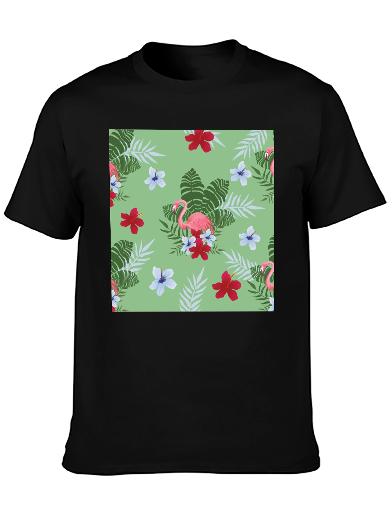 Tropical Flamingo Print T-Shirt