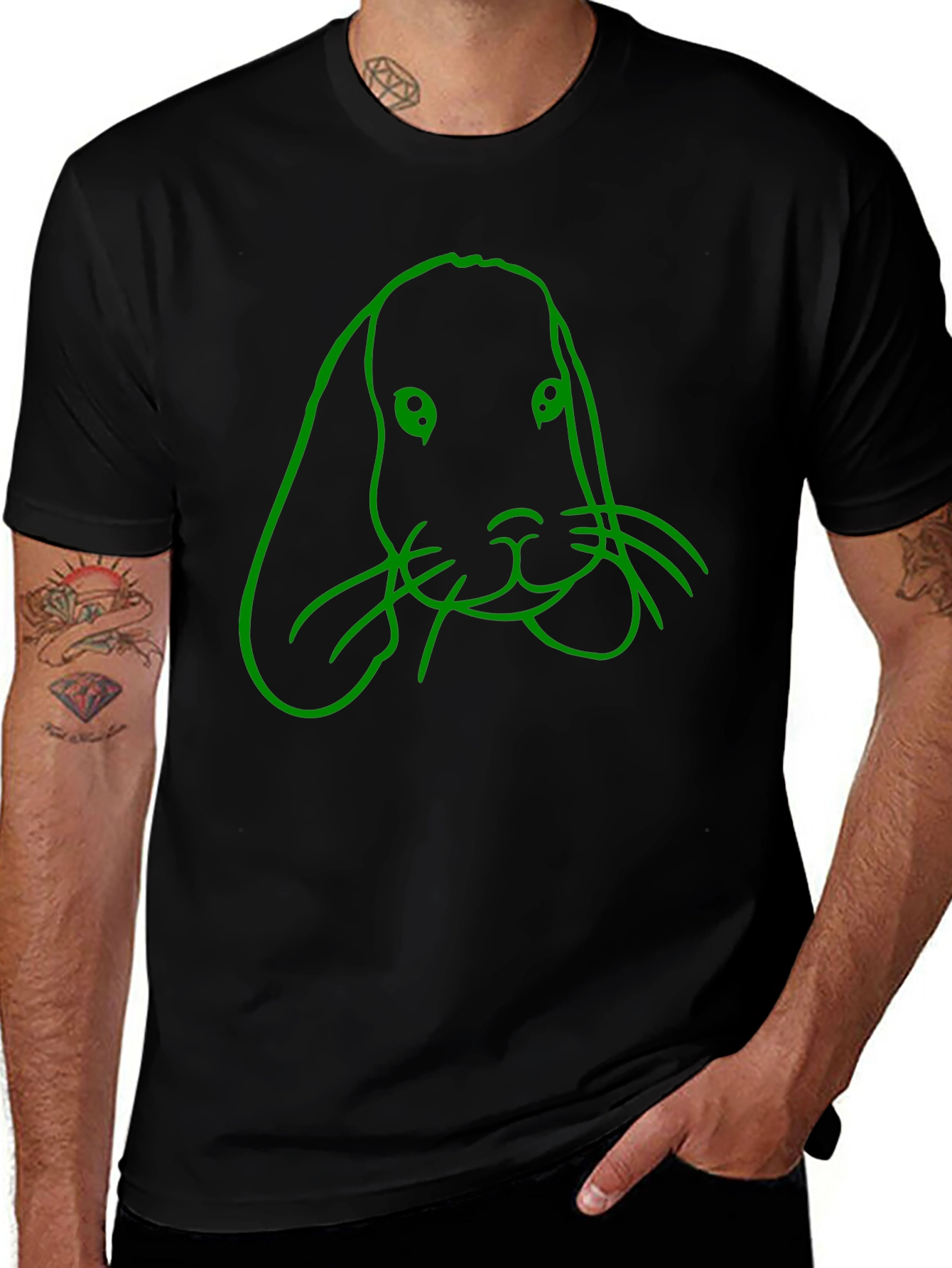 Rabbit Graphic Tee - Mens Black T-Shirt