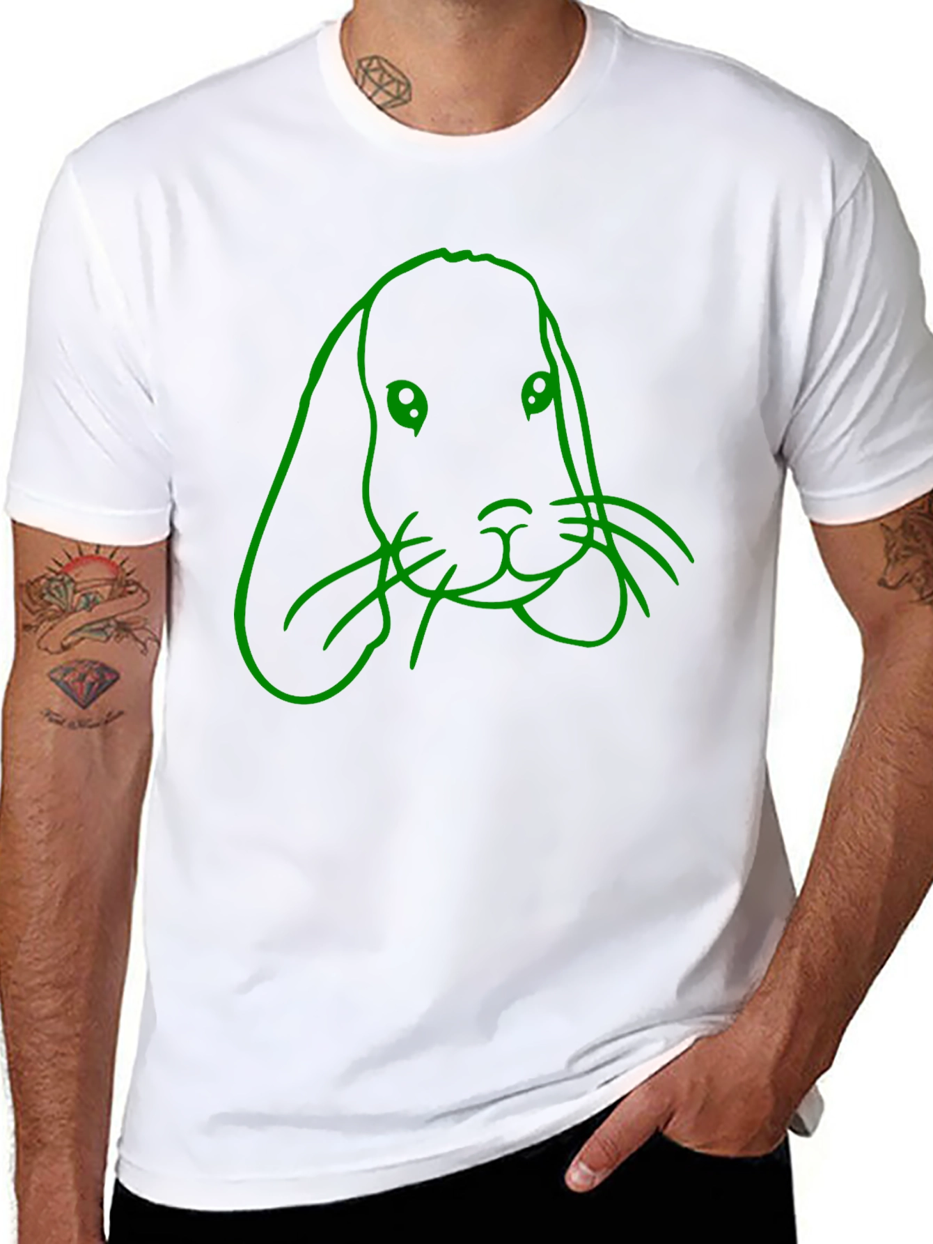 Rabbit Graphic Tee - Mens Black T-Shirt