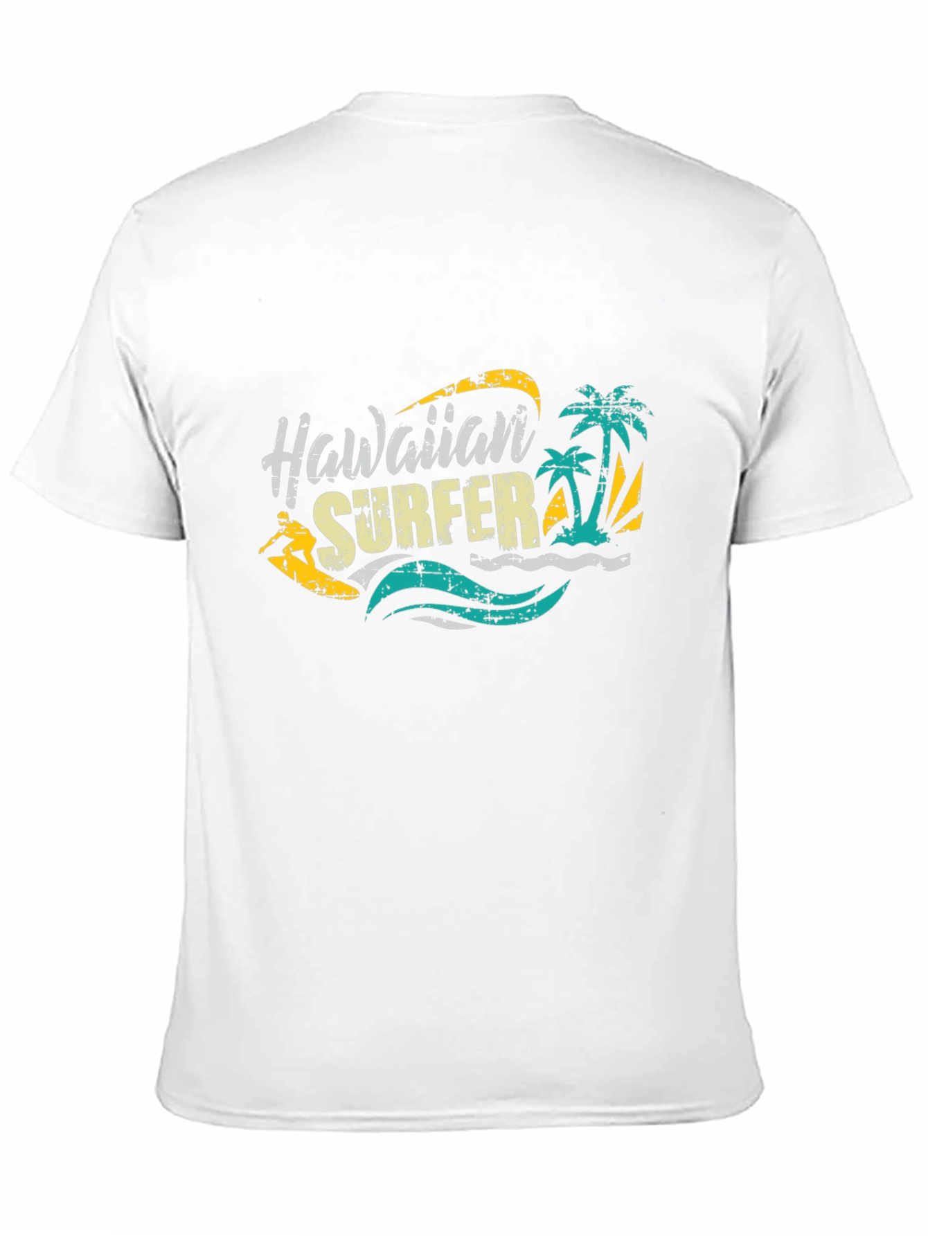 Hawaiian Surfer Graphic Black T-Shirt