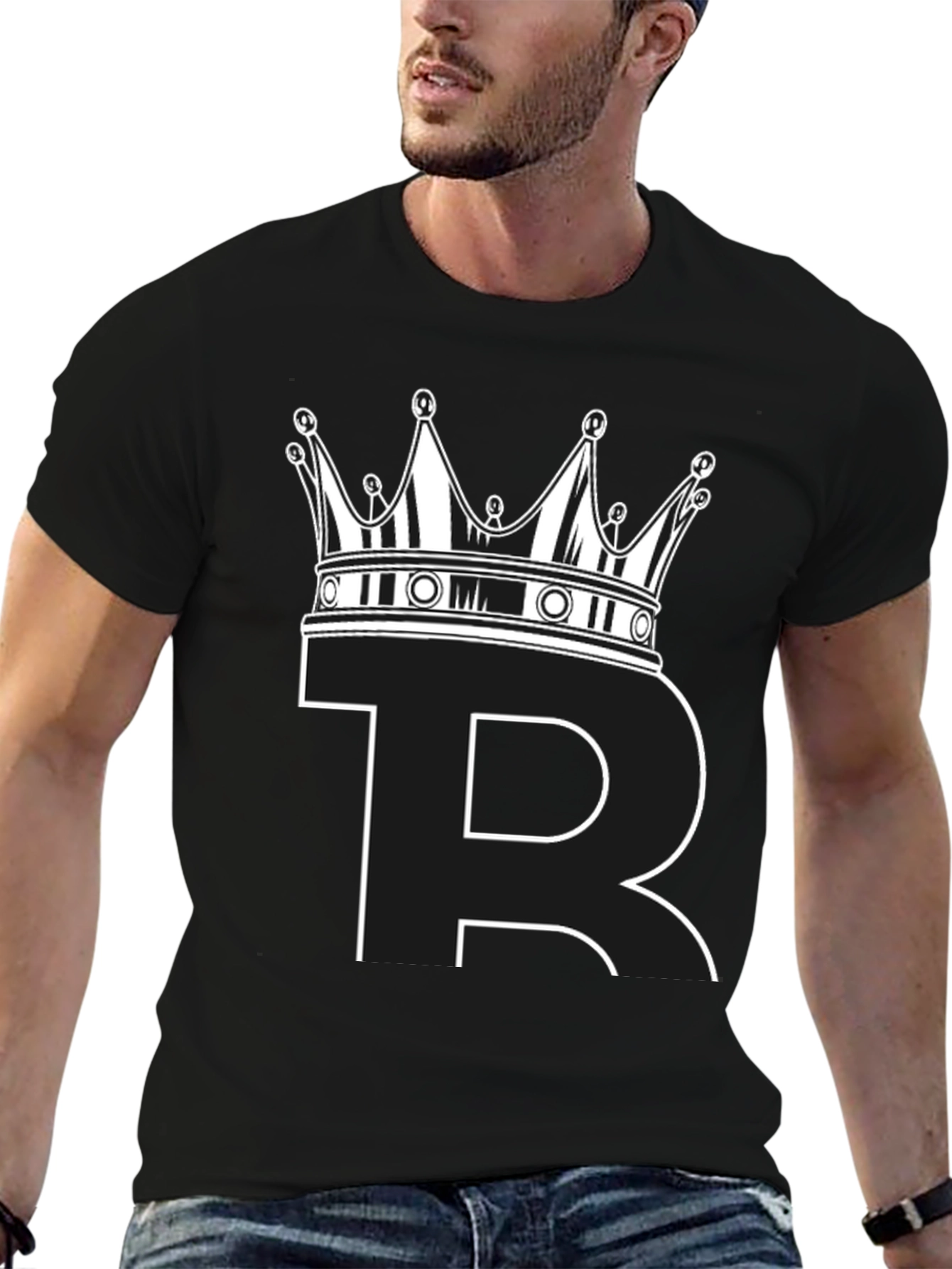 Bitcoin King Black T-Shirt - Crypto Crown Design