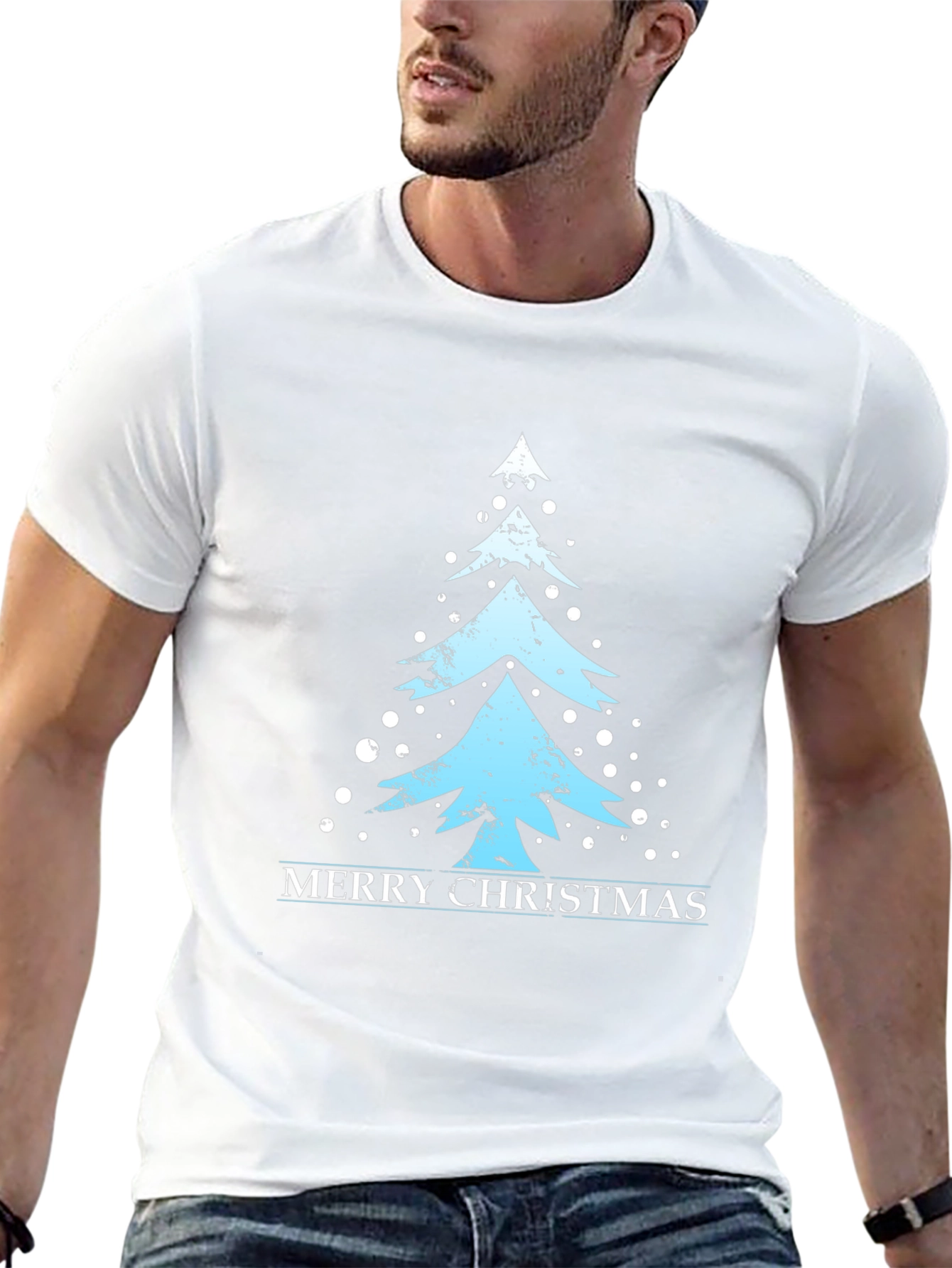Merry Christmas Tree Graphic T-Shirt