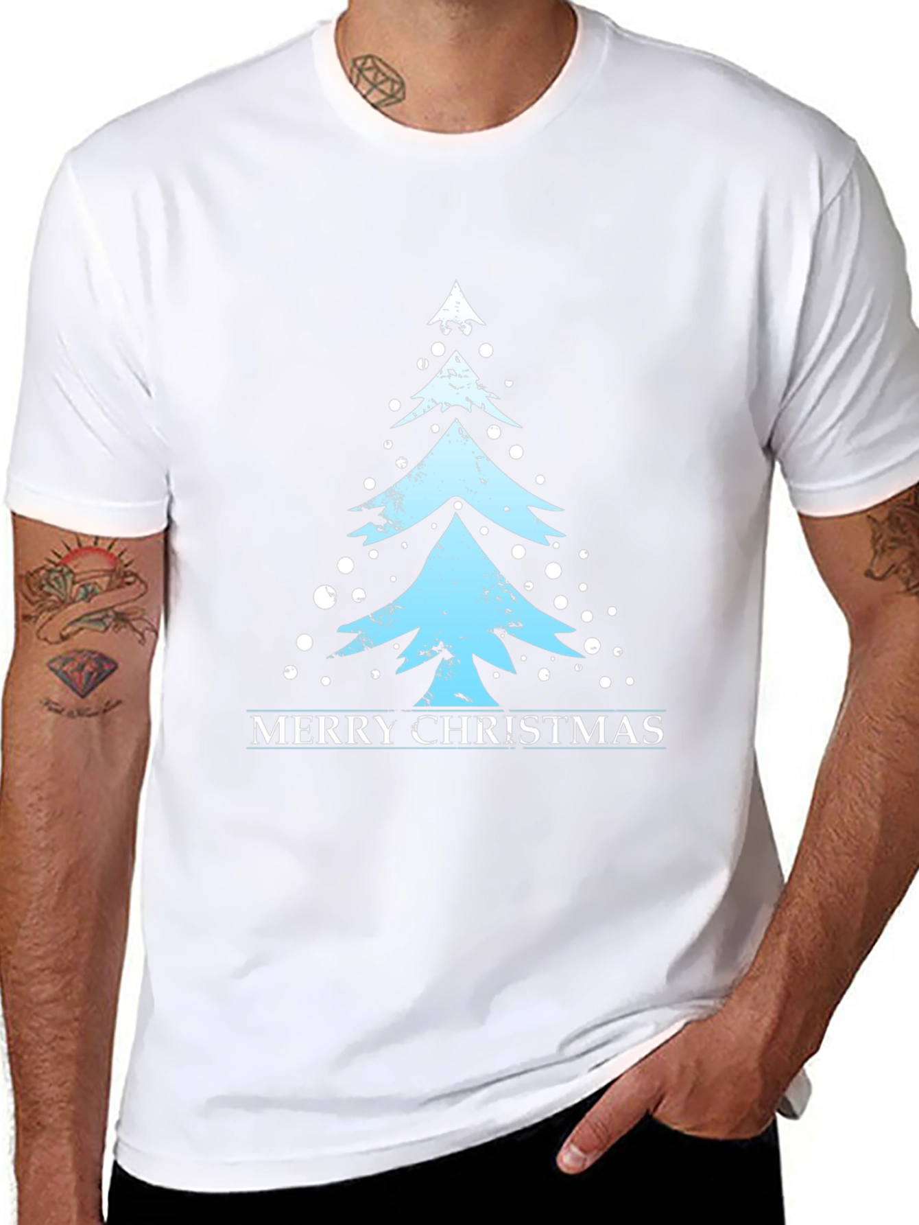 Merry Christmas Tree Graphic T-Shirt