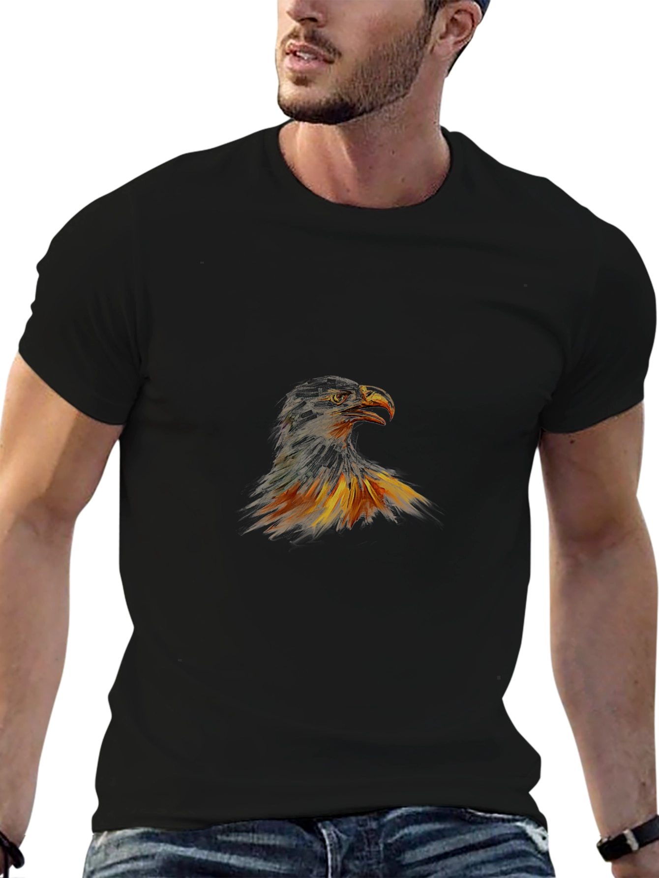 Mens Black Eagle Graphic Tee