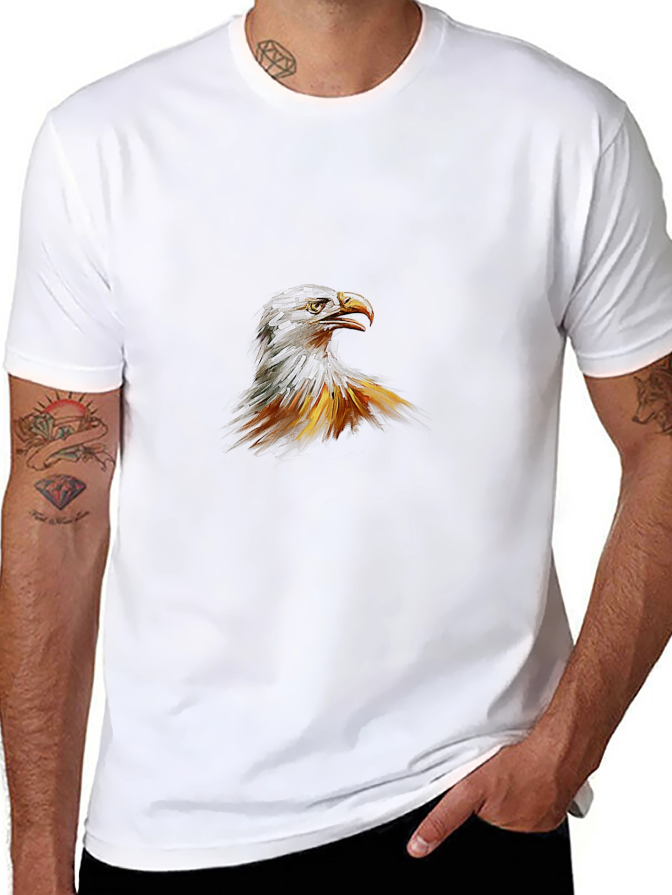 Mens Black Eagle Graphic Tee