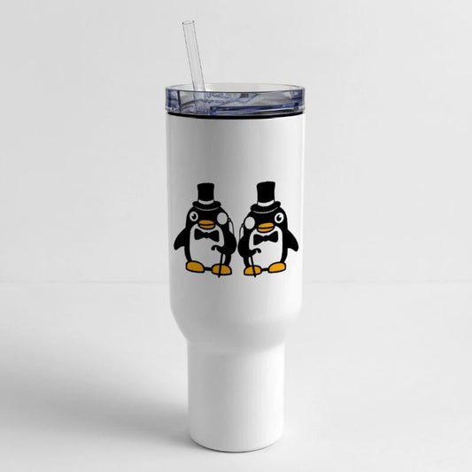 2 Penguin Gentlemen Sir Two Mr. Top Hat Monocle