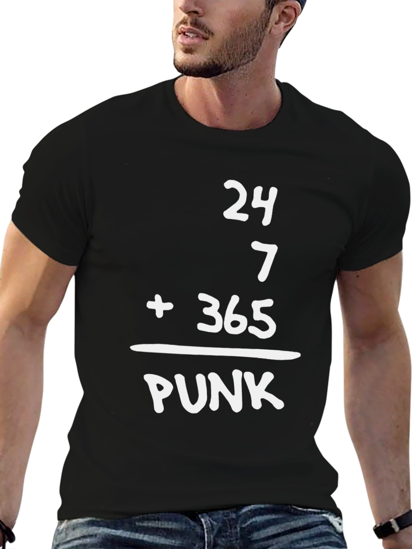 24/7 + 365 Punk Graphic Tee - Black