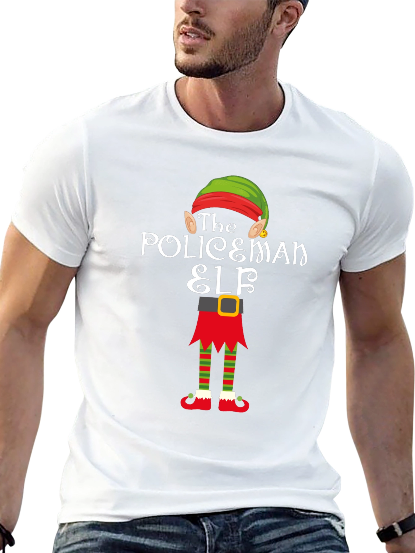 Policeman Elf Christmas T-Shirt