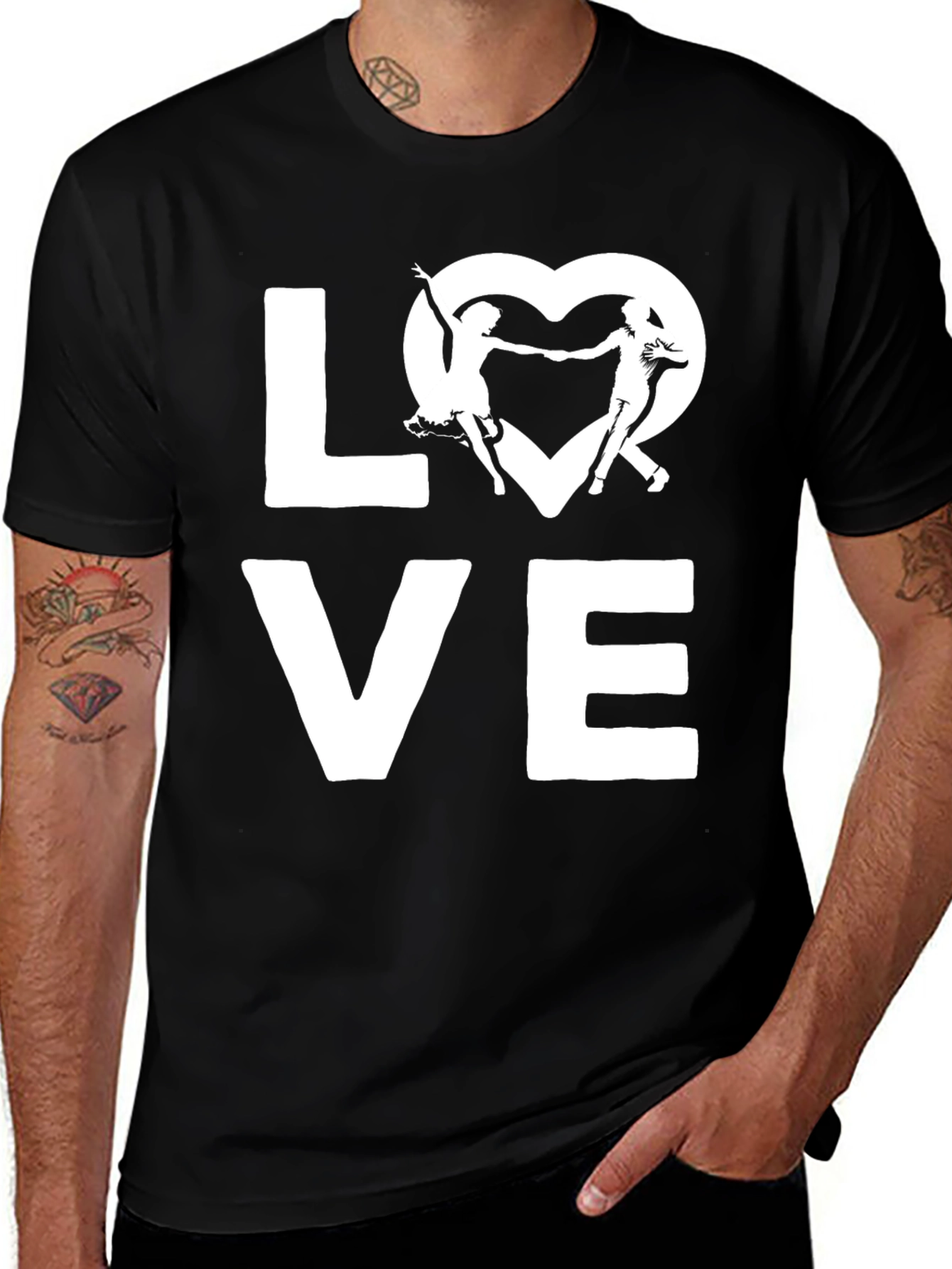 Love Dancing Graphic Tee - Stylish Black T-Shirt