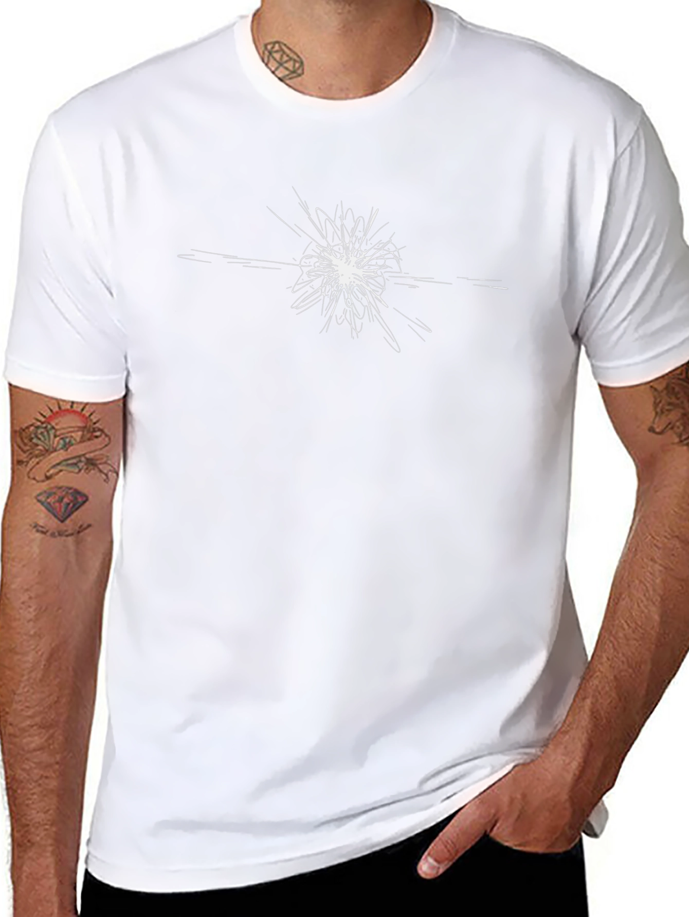 Abstract Explosion Graphic Tee - Soft Cotton Black T-Shirt