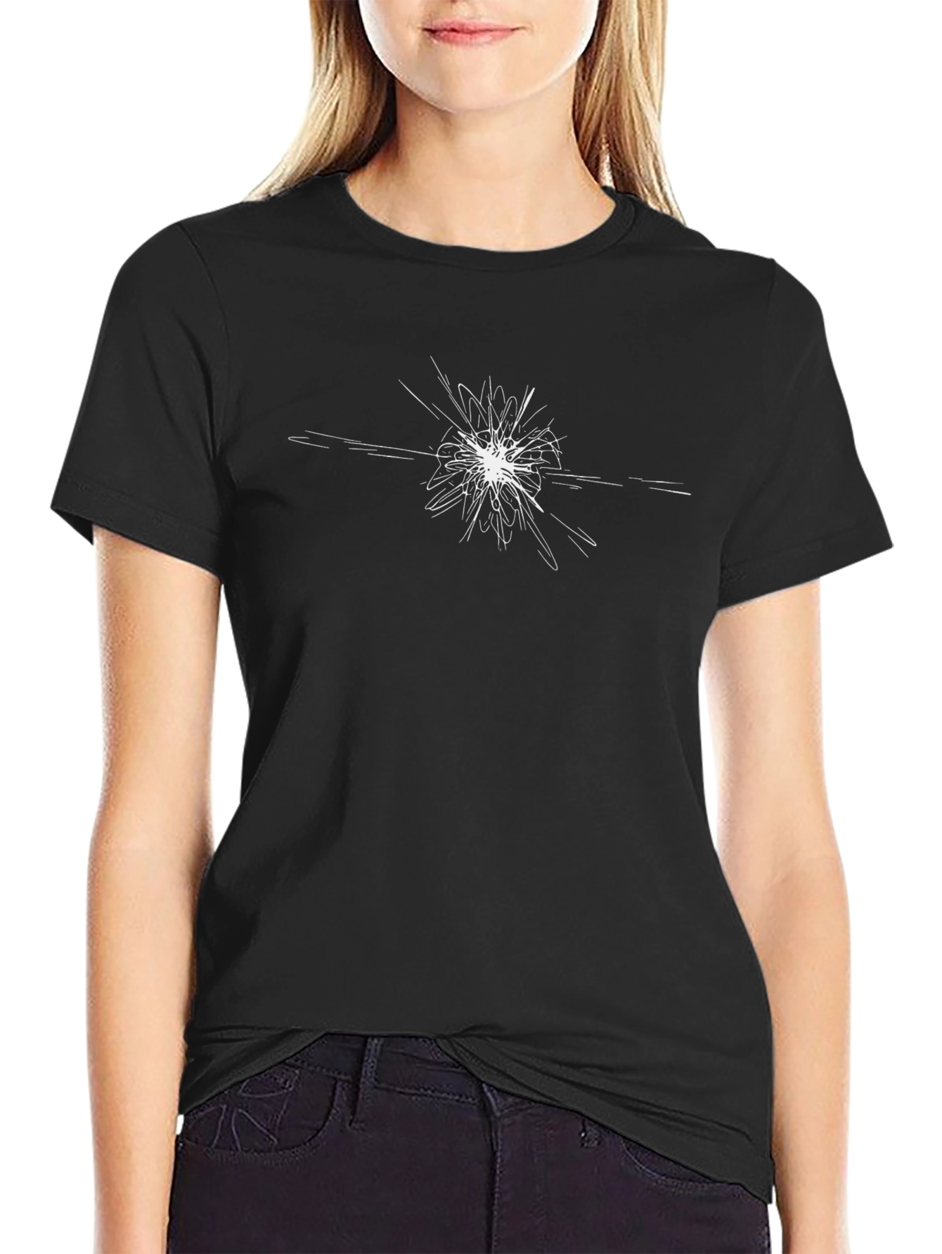Abstract Explosion Graphic Tee - Soft Cotton Black T-Shirt