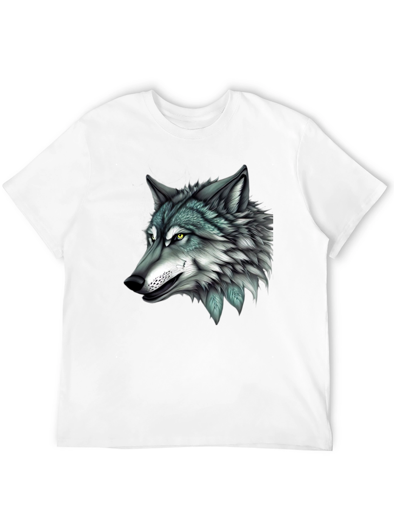 Wolf Graphic Print Black T-Shirt for Men