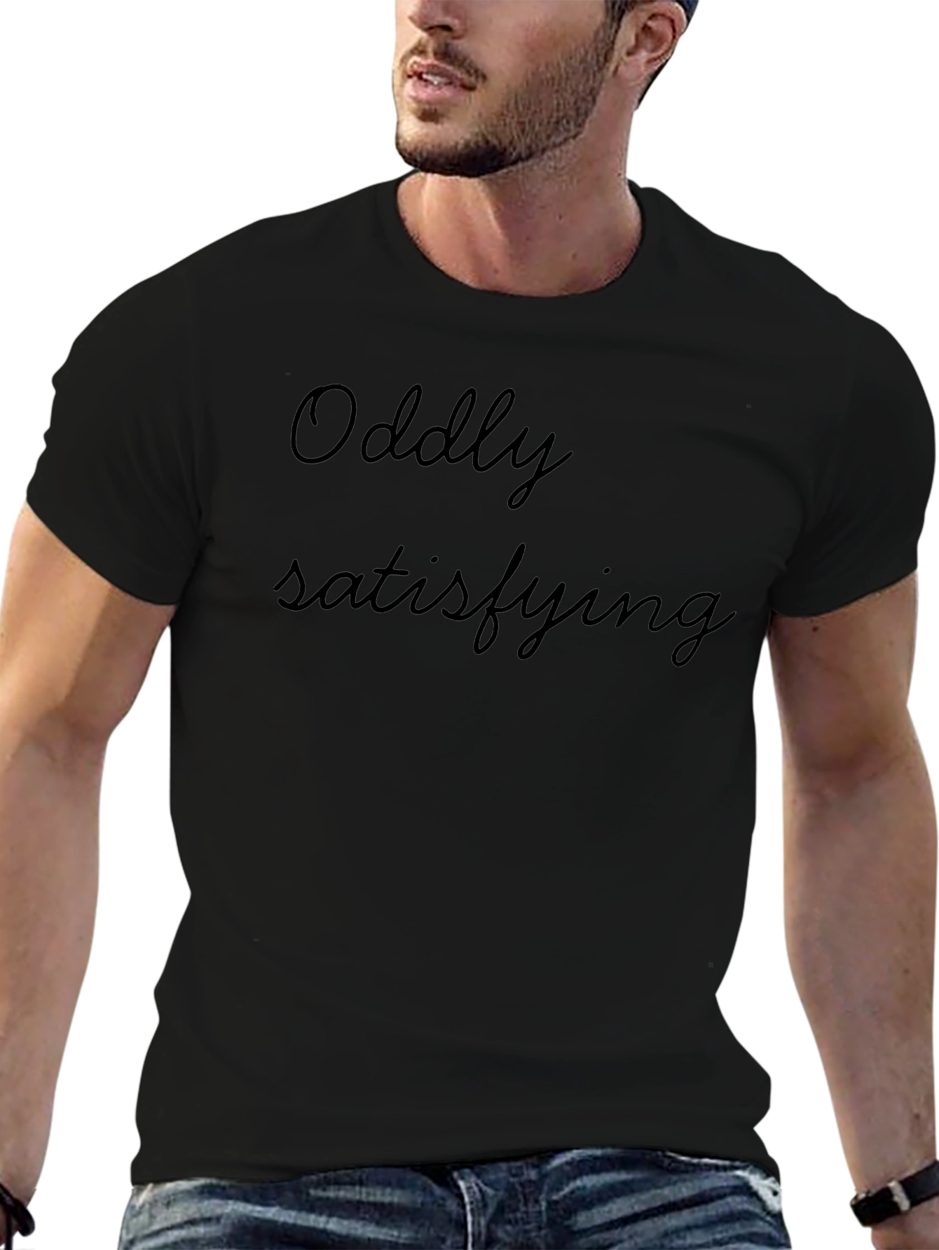 Oddly Satisfying Black Graphic Tee