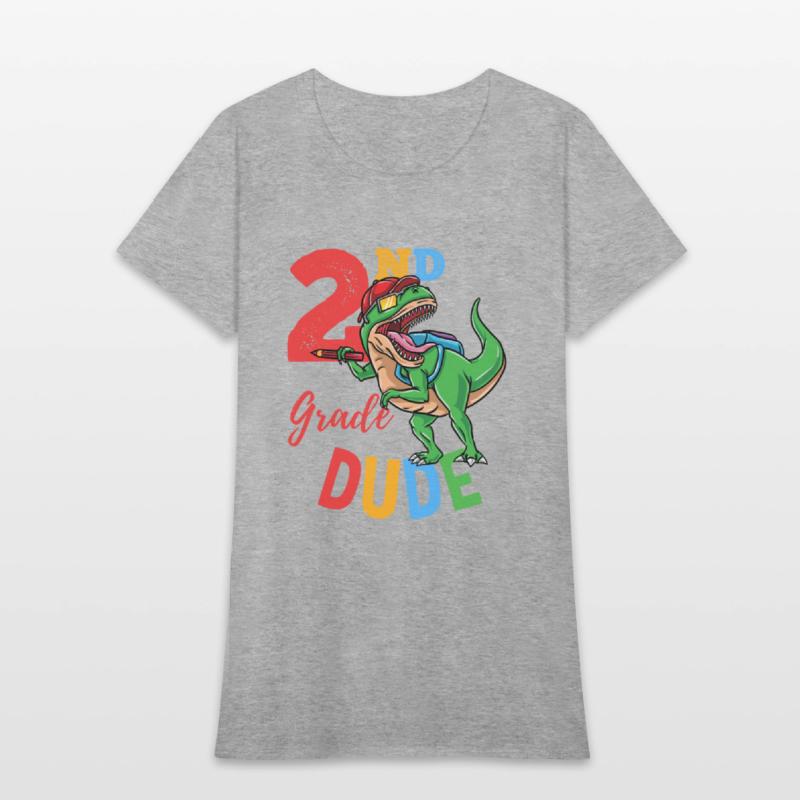 2nd Grade Dude T-Rex Dinosaur Back To School Boys