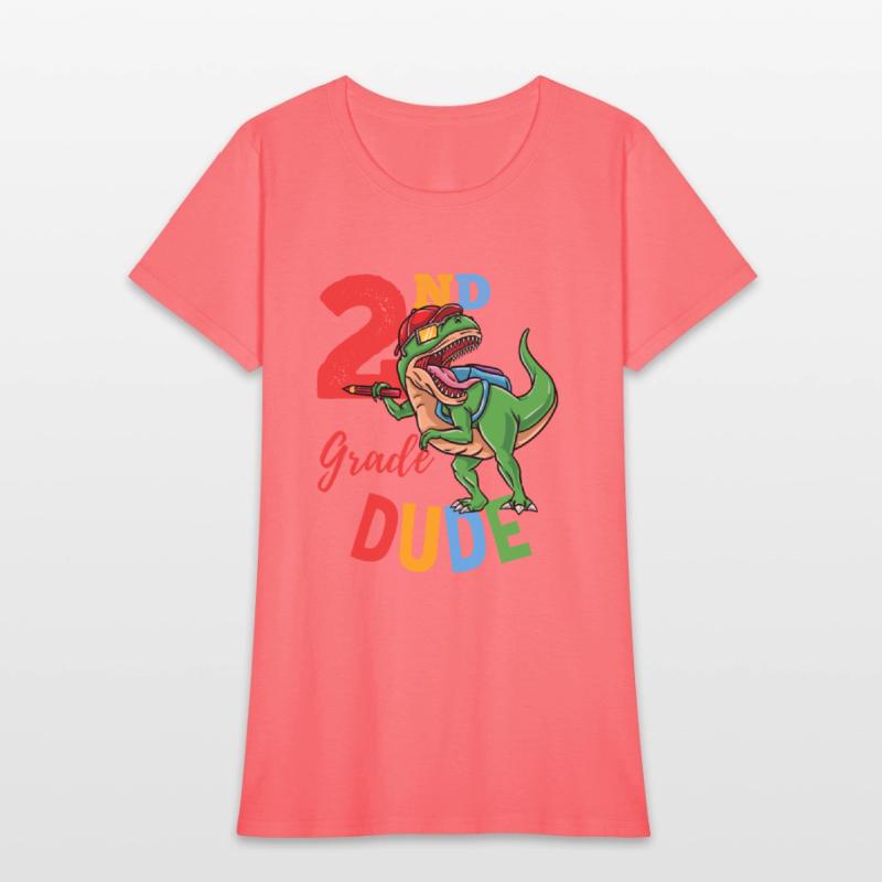 2nd Grade Dude T-Rex Dinosaur Back To School Boys
