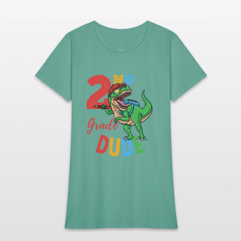 2nd Grade Dude T-Rex Dinosaur Back To School Boys
