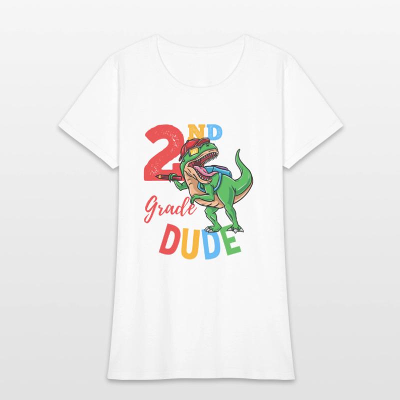 2nd Grade Dude T-Rex Dinosaur Back To School Boys