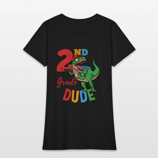 2nd Grade Dude T-Rex Dinosaur Back To School Boys