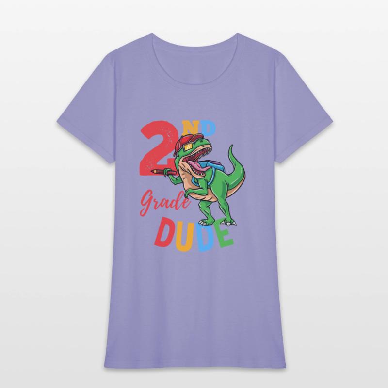 2nd Grade Dude T-Rex Dinosaur Back To School Boys