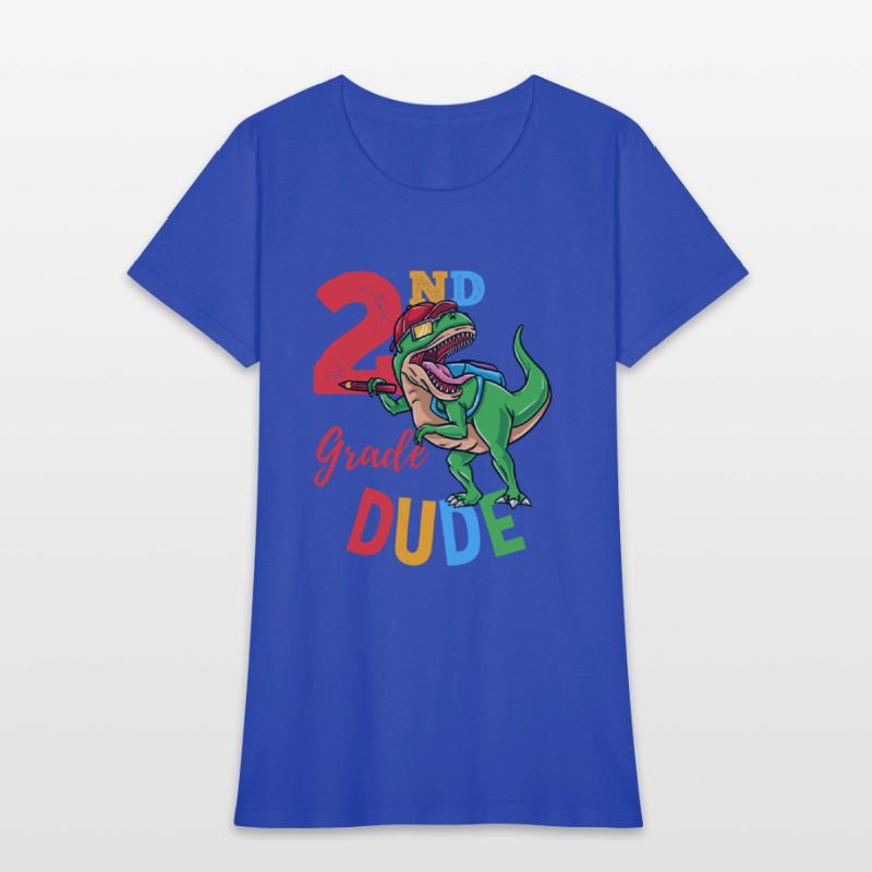 2nd Grade Dude T-Rex Dinosaur Back To School Boys