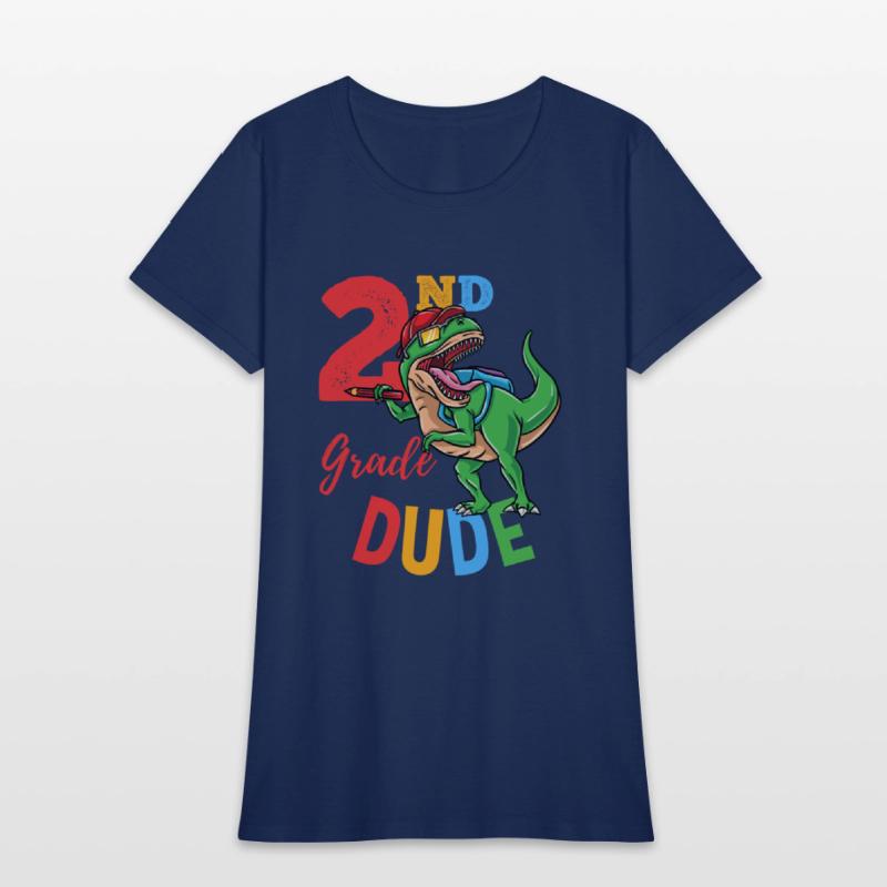 2nd Grade Dude T-Rex Dinosaur Back To School Boys