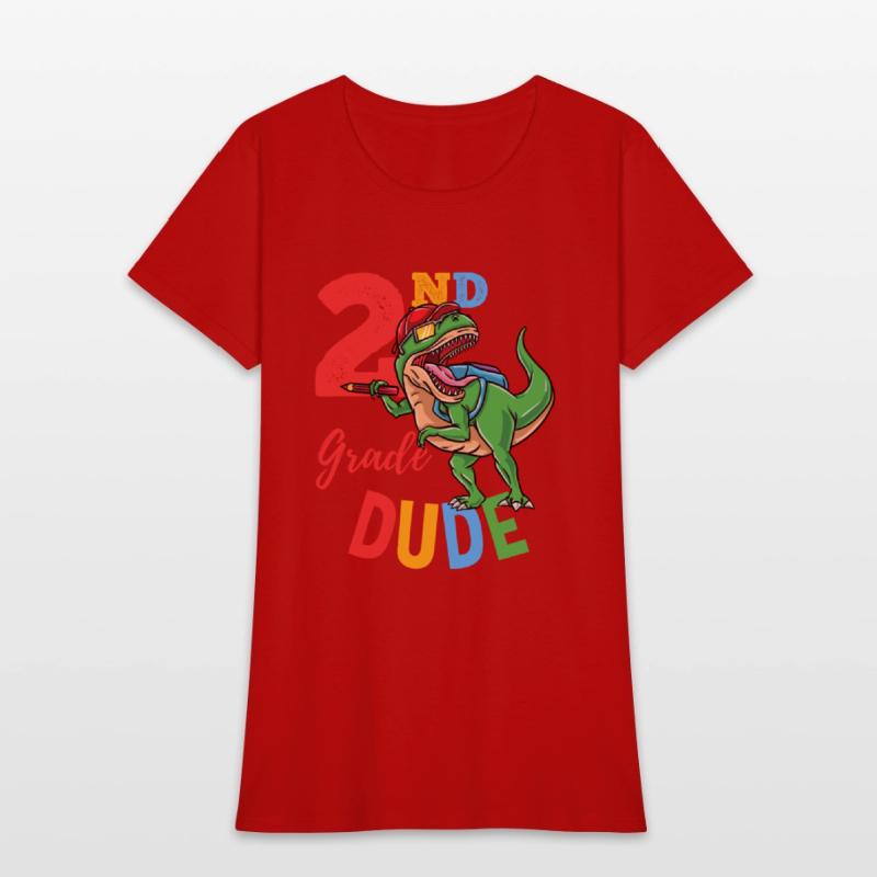 2nd Grade Dude T-Rex Dinosaur Back To School Boys