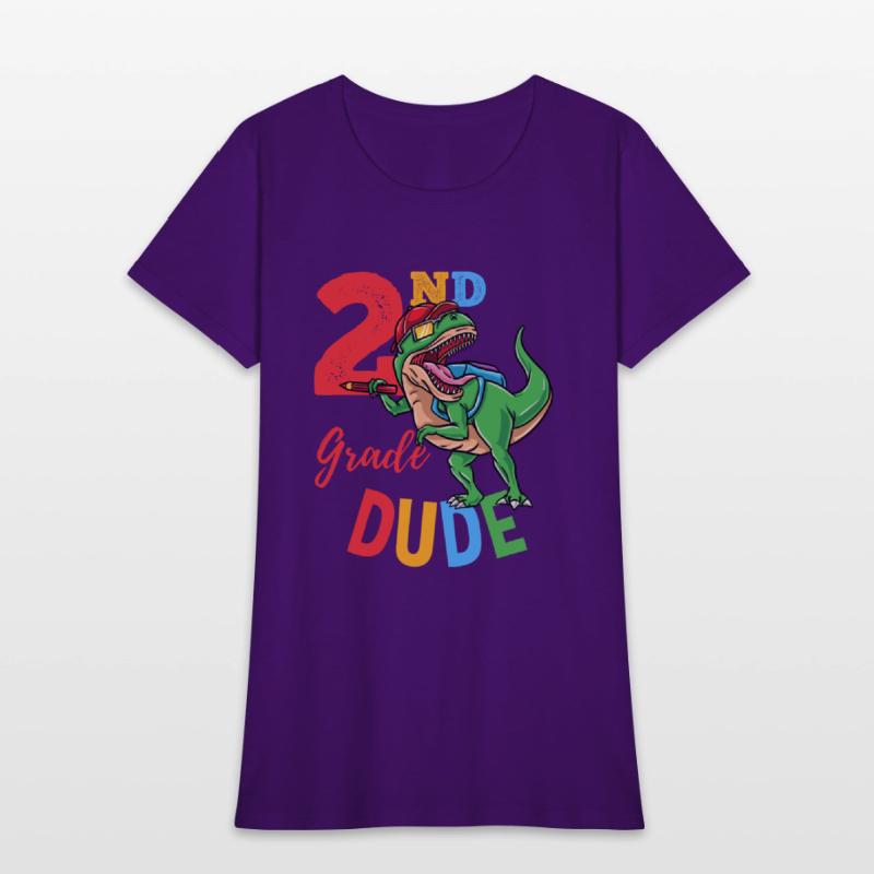2nd Grade Dude T-Rex Dinosaur Back To School Boys