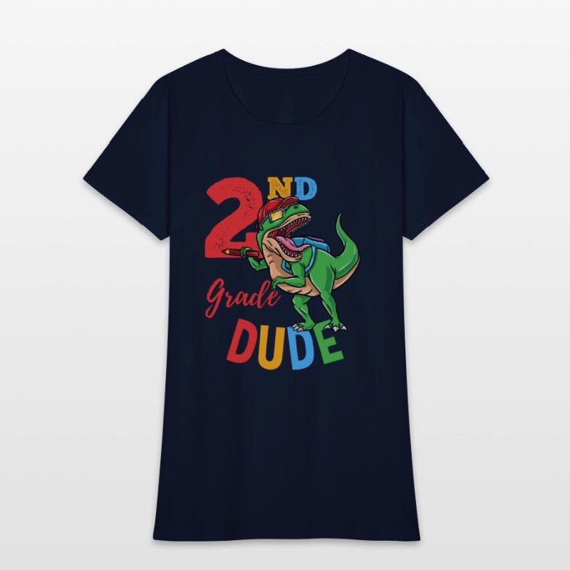 2nd Grade Dude T-Rex Dinosaur Back To School Boys