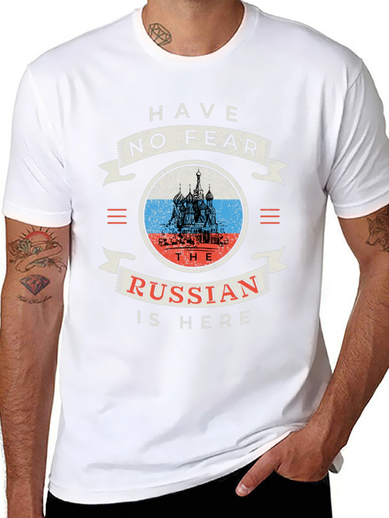 Have No Fear The Russian Is Here Black T-Shirt