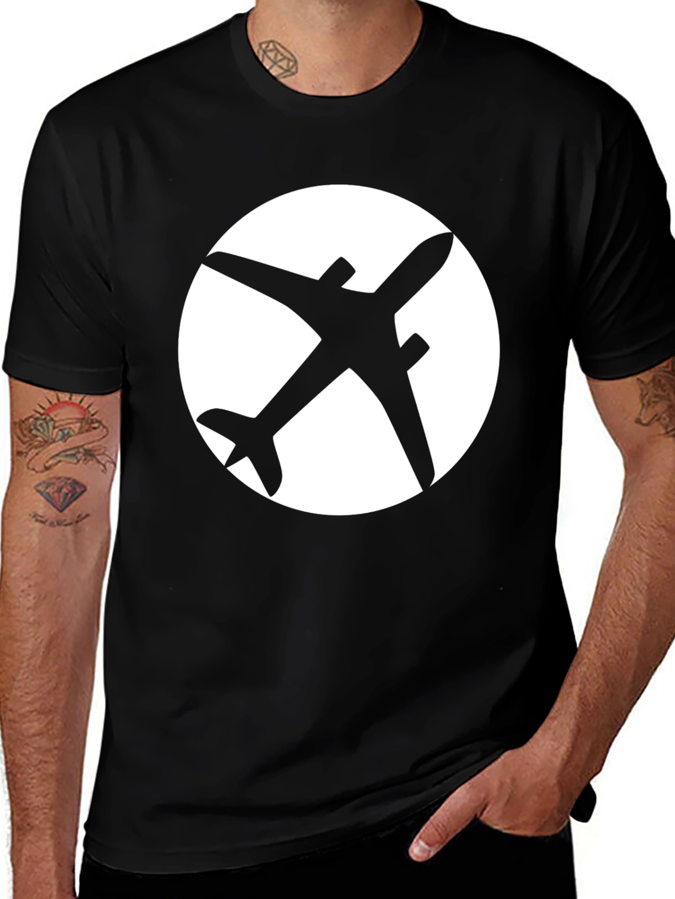 Airplane Graphic Black T-Shirt - Aviation Enthusiast Apparel