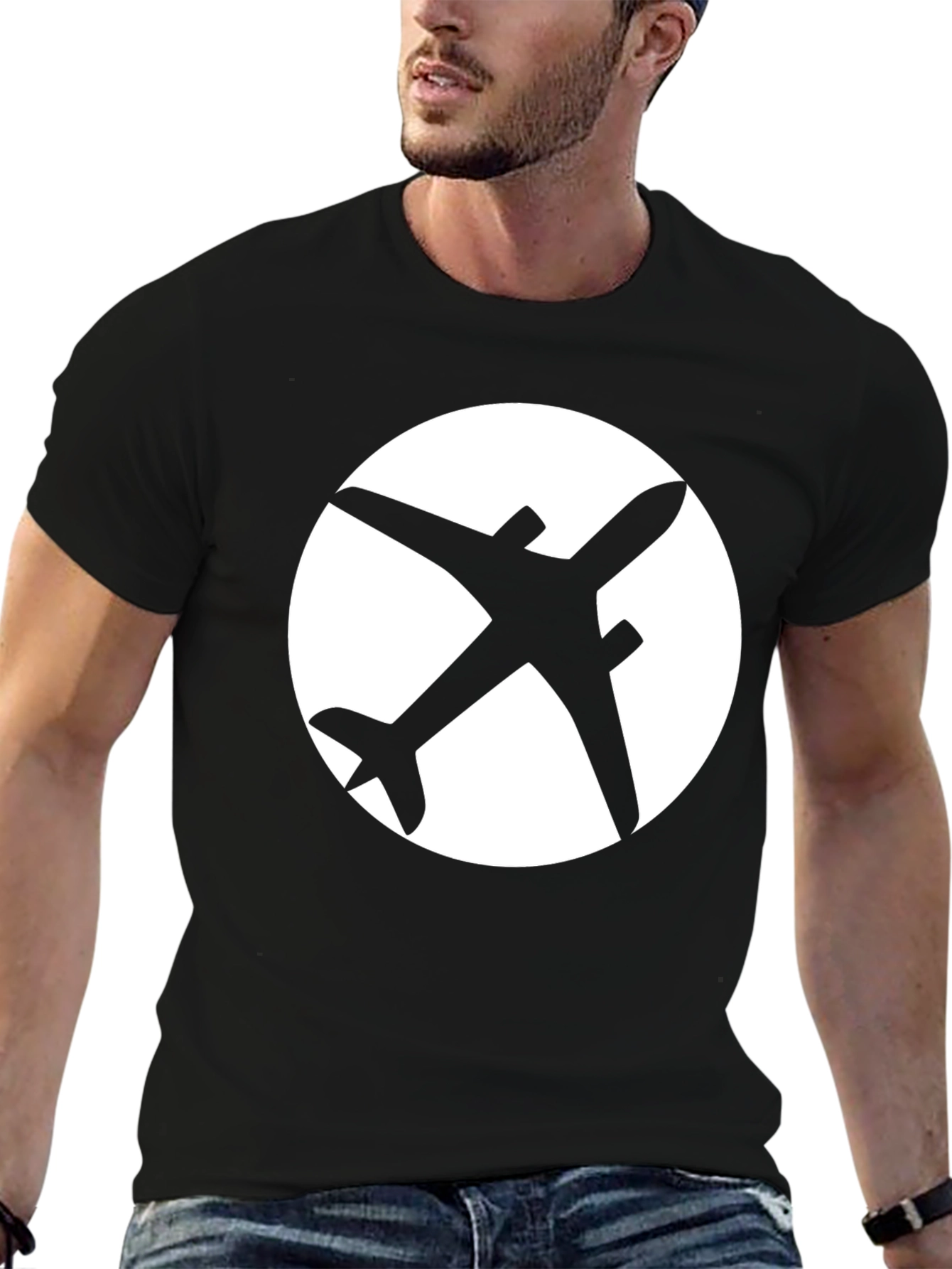 Airplane Graphic Black T-Shirt - Aviation Enthusiast Apparel