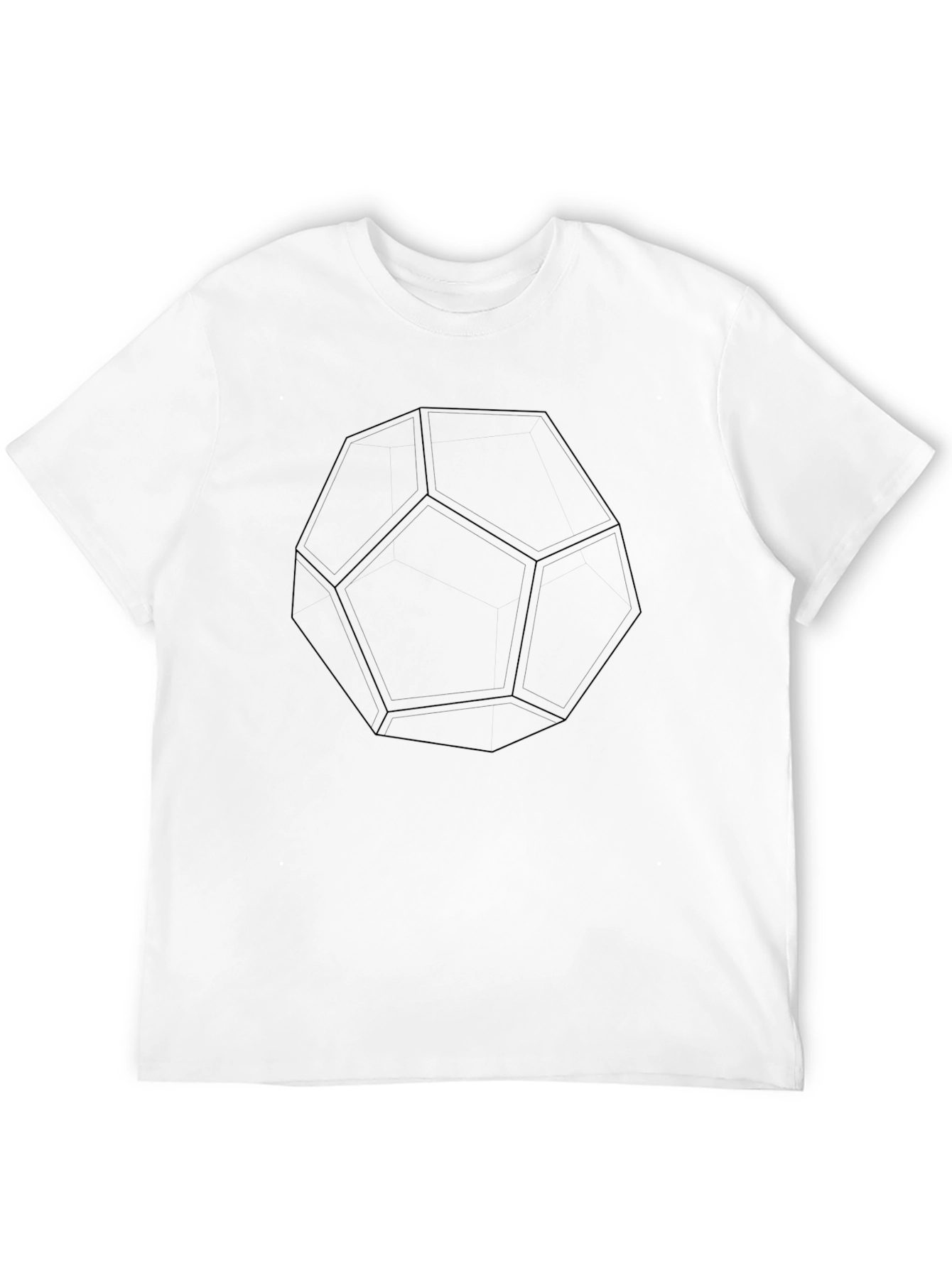 Geometric Solid Black T-Shirt