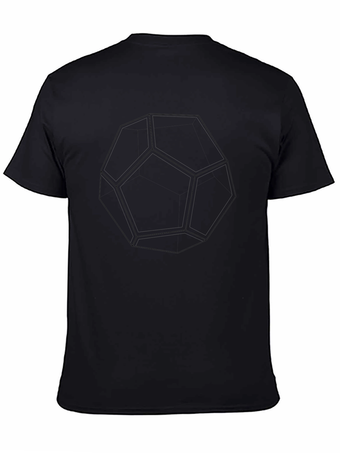Geometric Solid Black T-Shirt