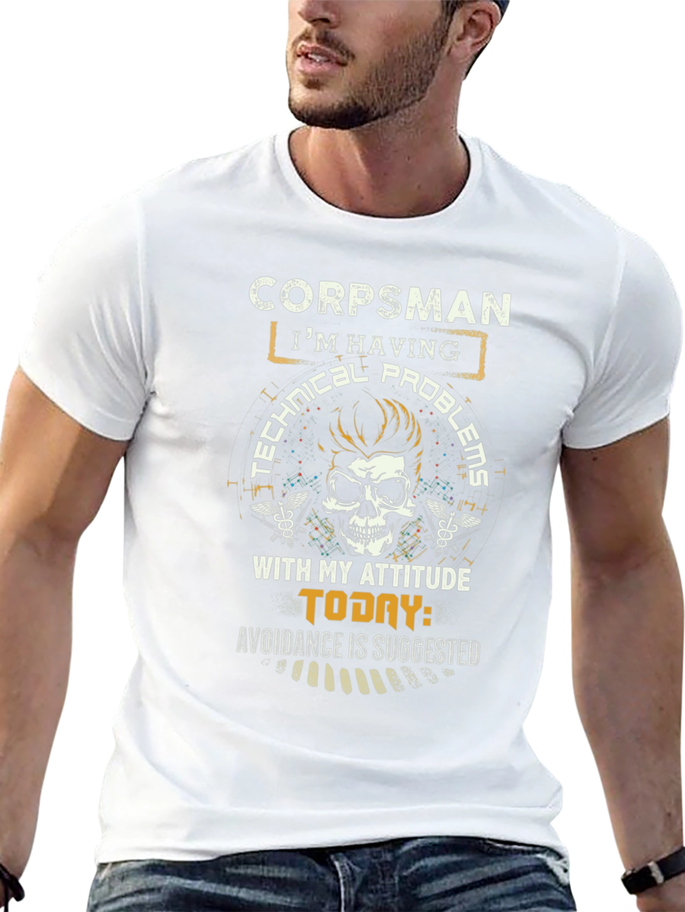 Corpsman Technical Problems Attitude Graphic T-Shirt