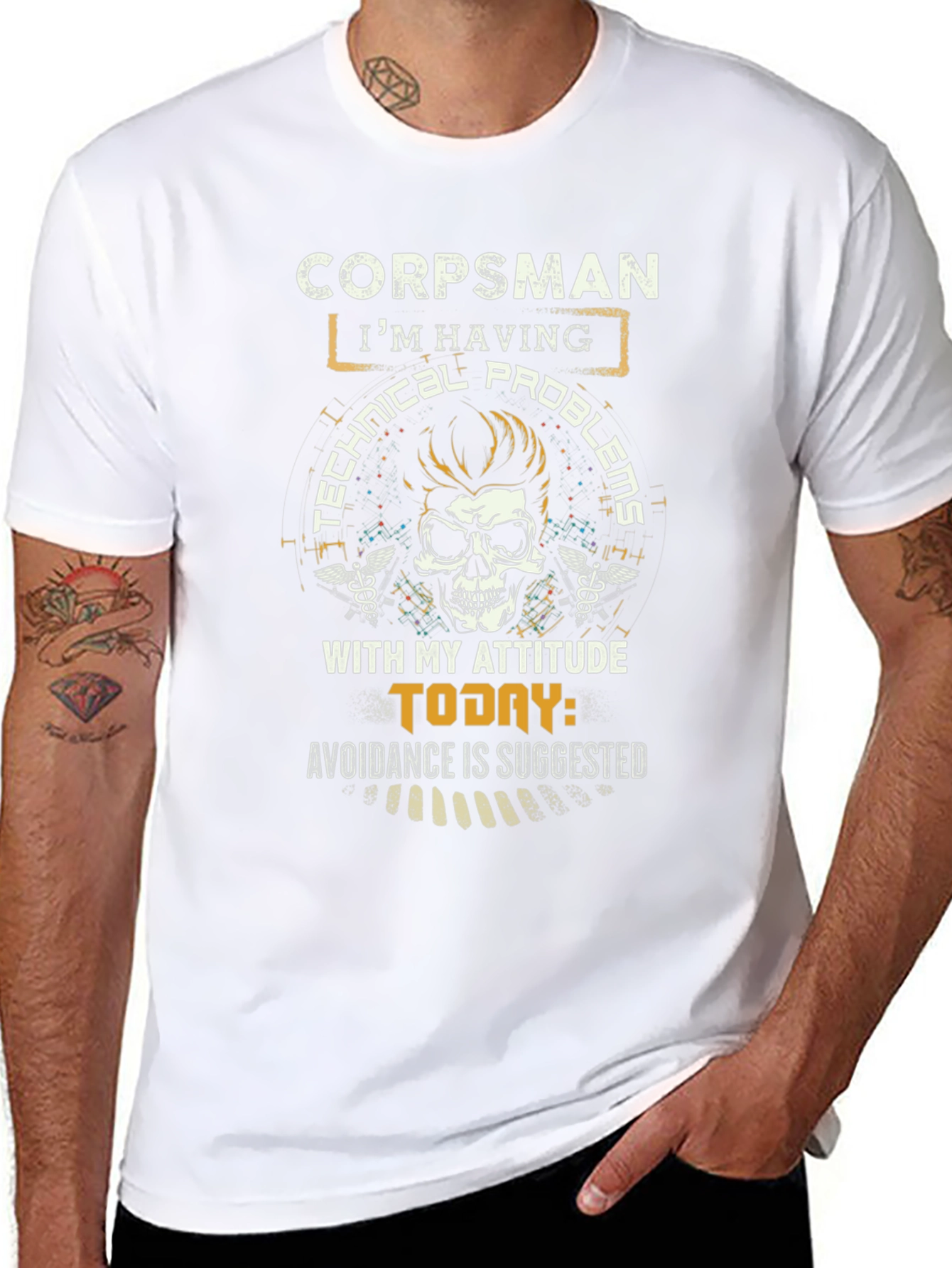 Corpsman Technical Problems Attitude Graphic T-Shirt