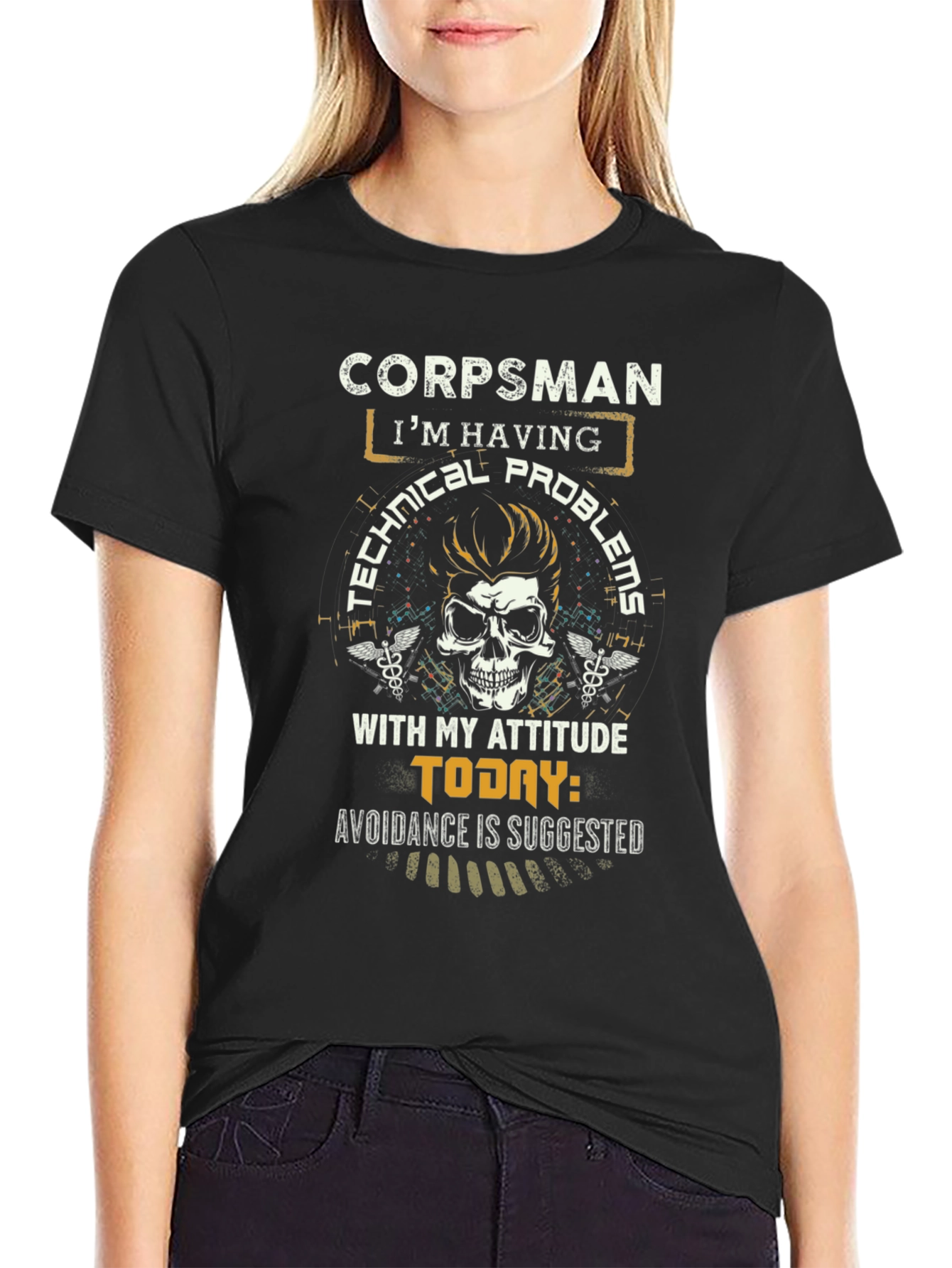 Corpsman Technical Problems Attitude Graphic T-Shirt