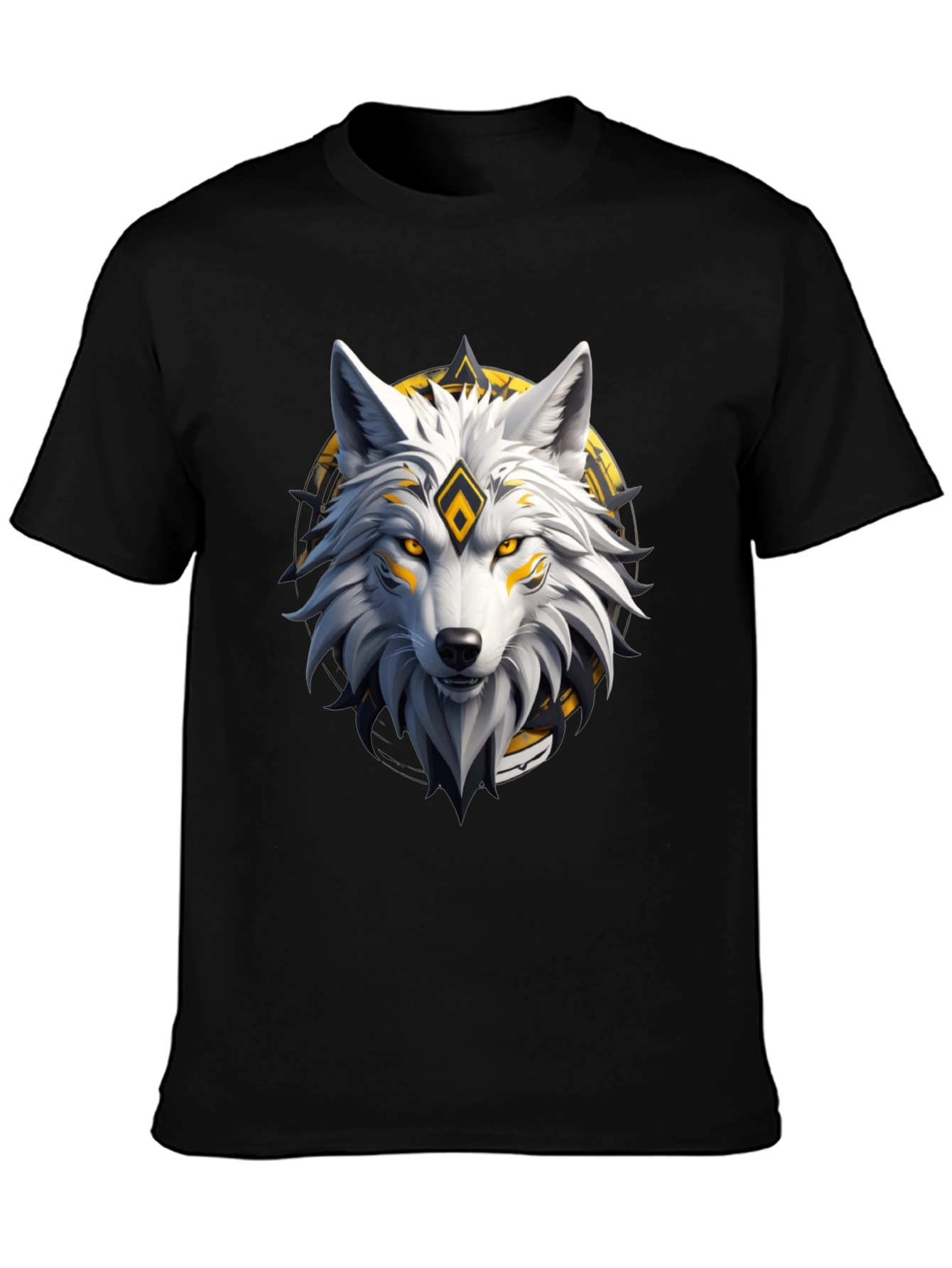 Wolf Graphic Print Crew Neck T-Shirt