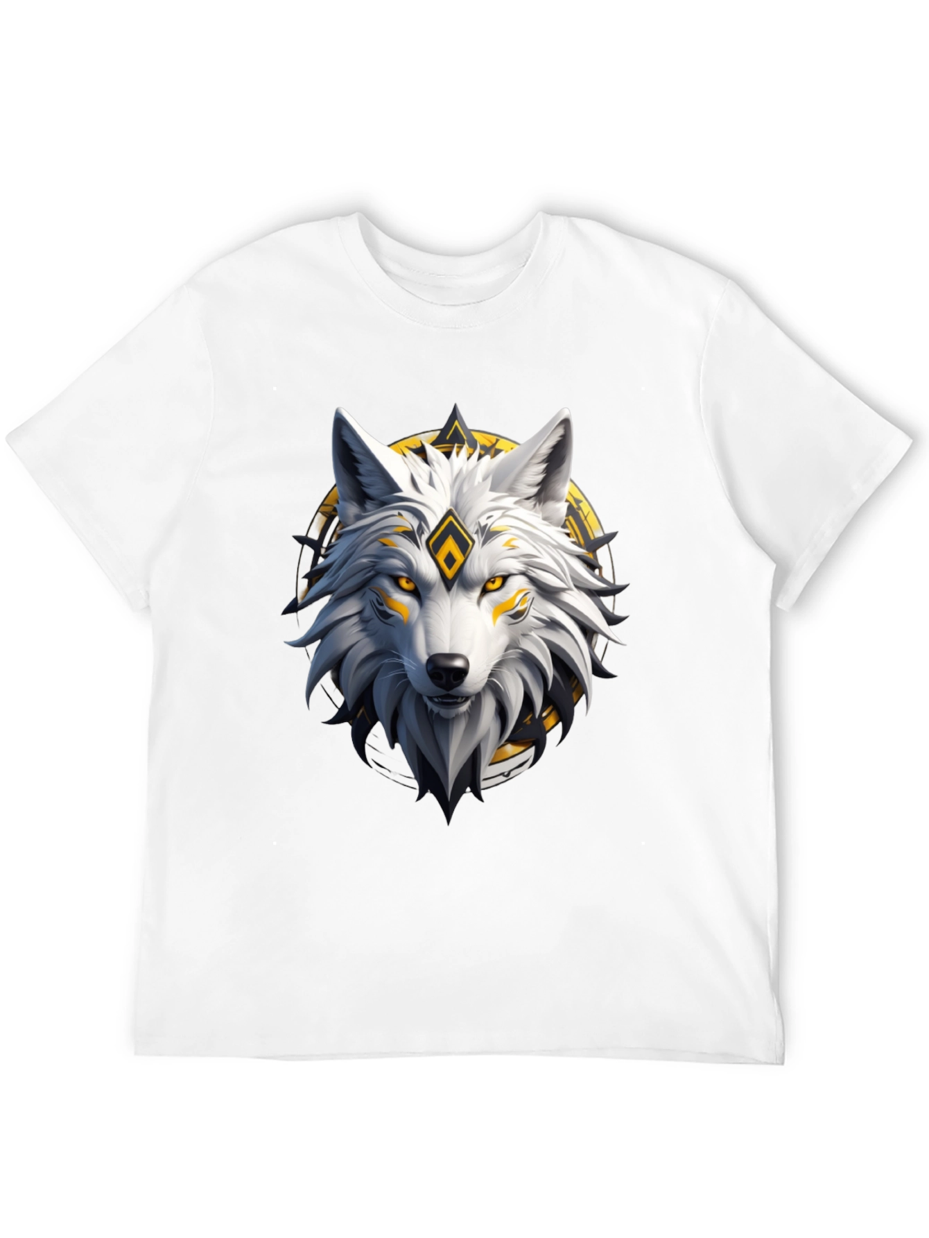 Wolf Graphic Print Crew Neck T-Shirt