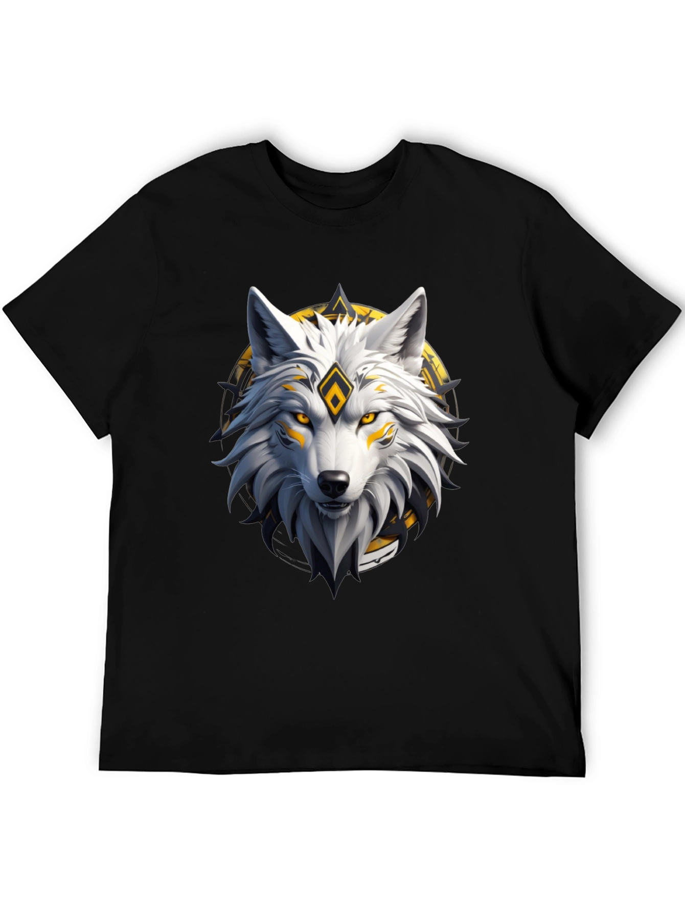 Wolf Graphic Print Crew Neck T-Shirt