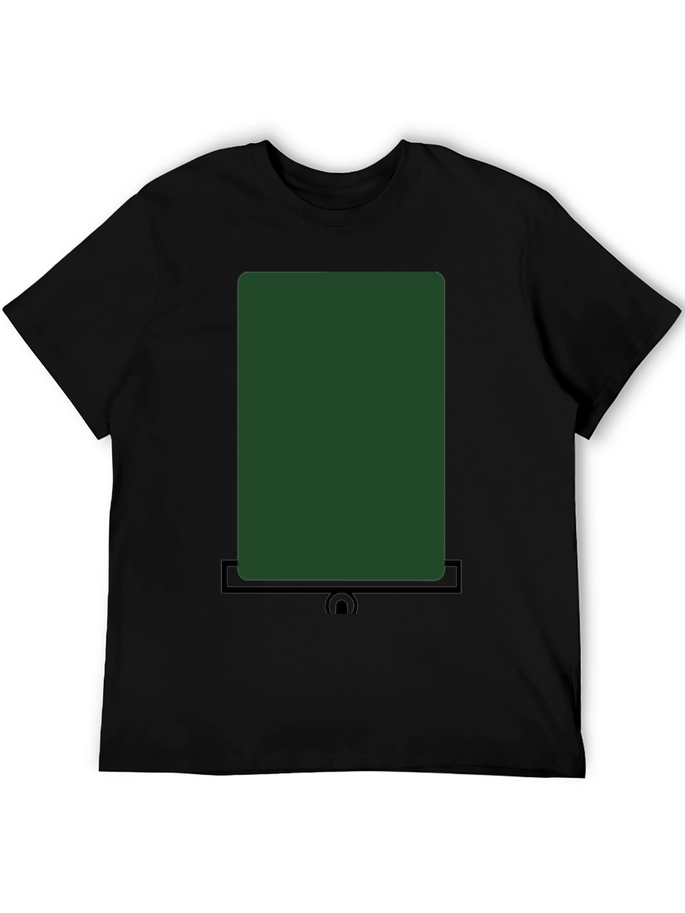 Modern Dark Green Rectangle Graphic T-Shirt