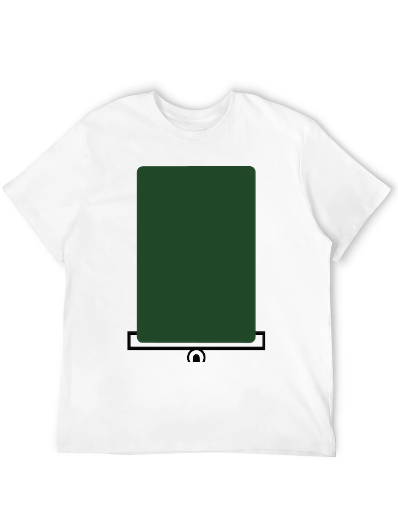 Modern Dark Green Rectangle Graphic T-Shirt
