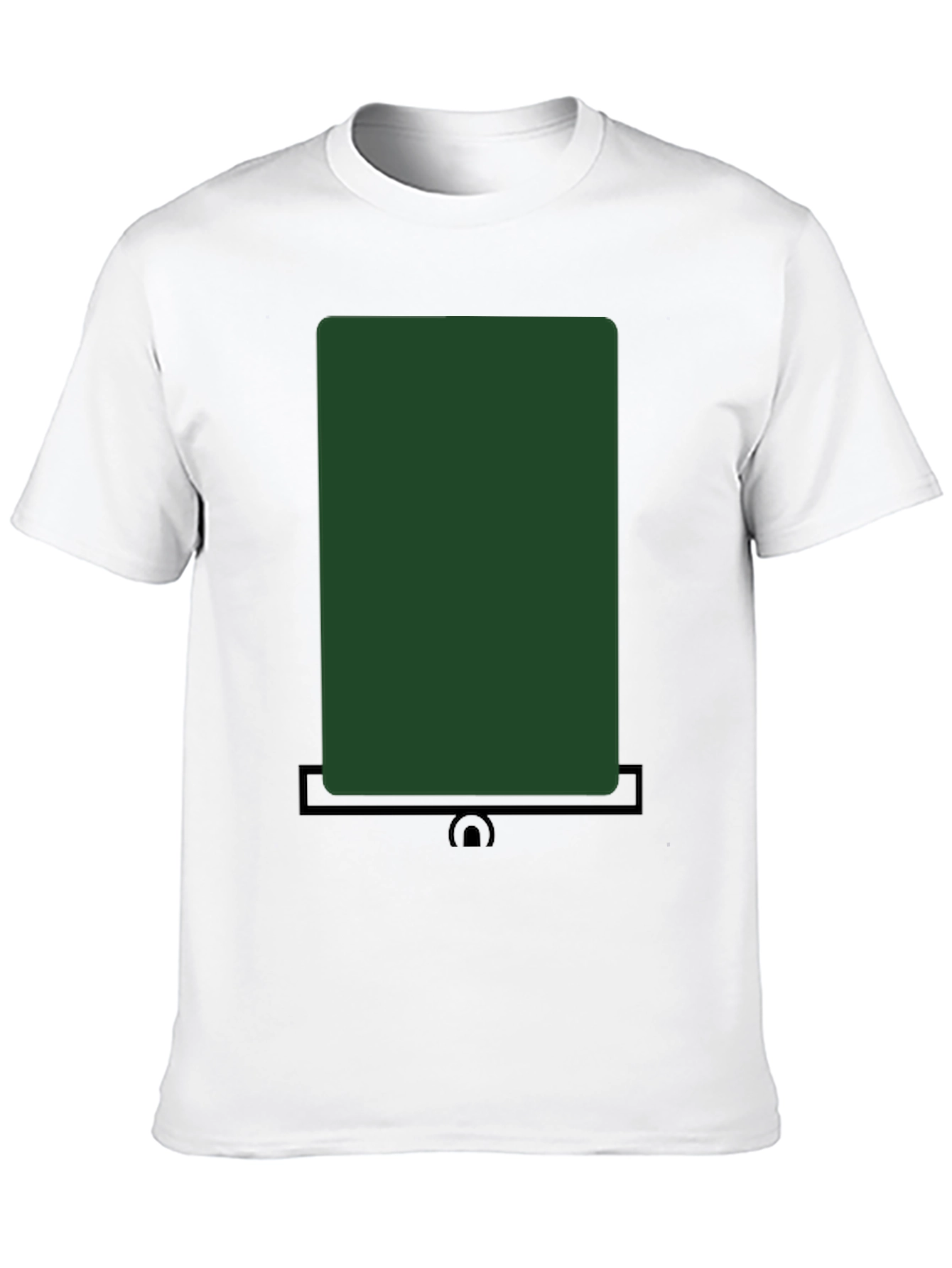 Modern Dark Green Rectangle Graphic T-Shirt