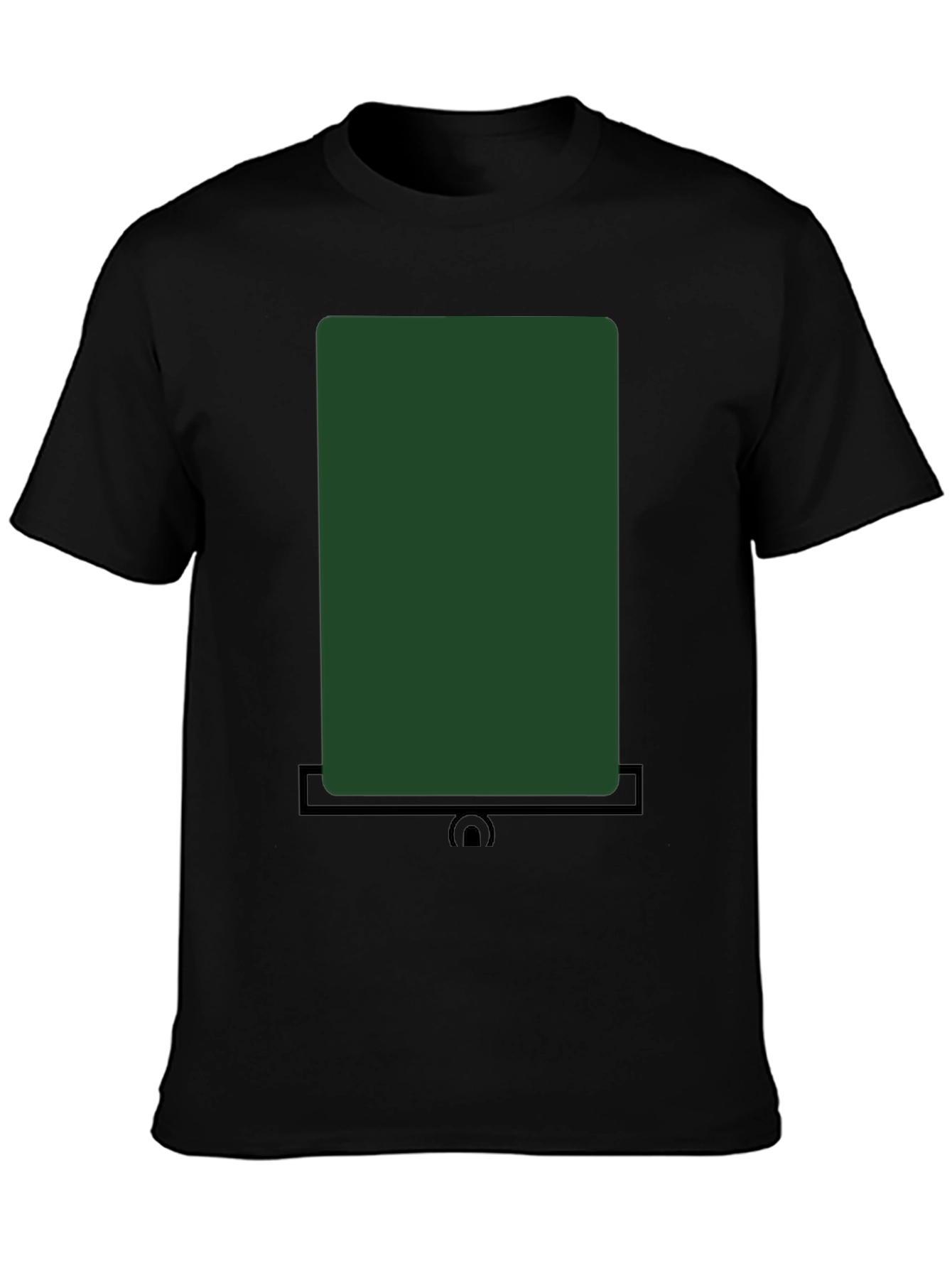 Modern Dark Green Rectangle Graphic T-Shirt