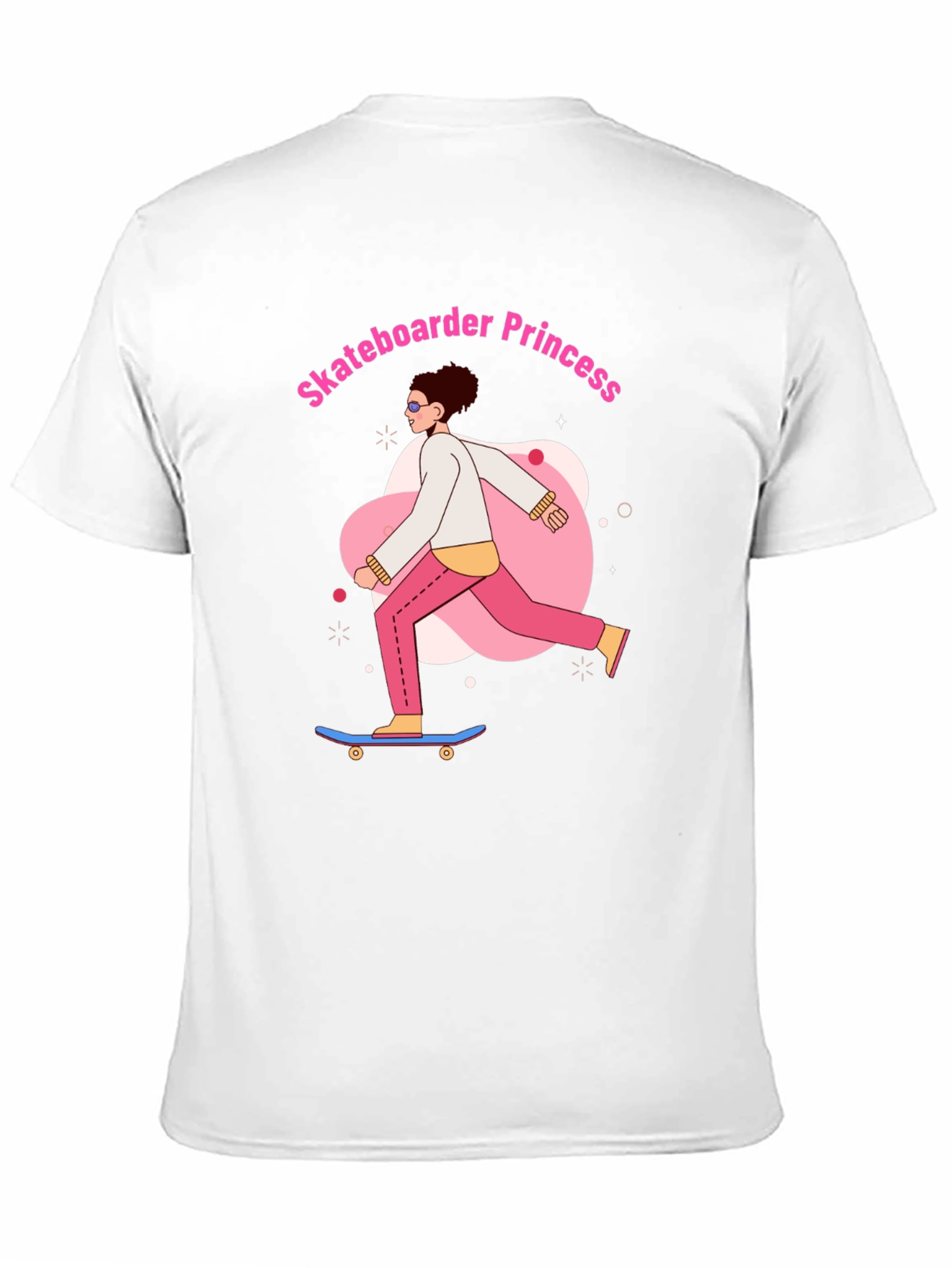 Skateboarder Princess Graphic Tee - Black Cotton Casual Shirt