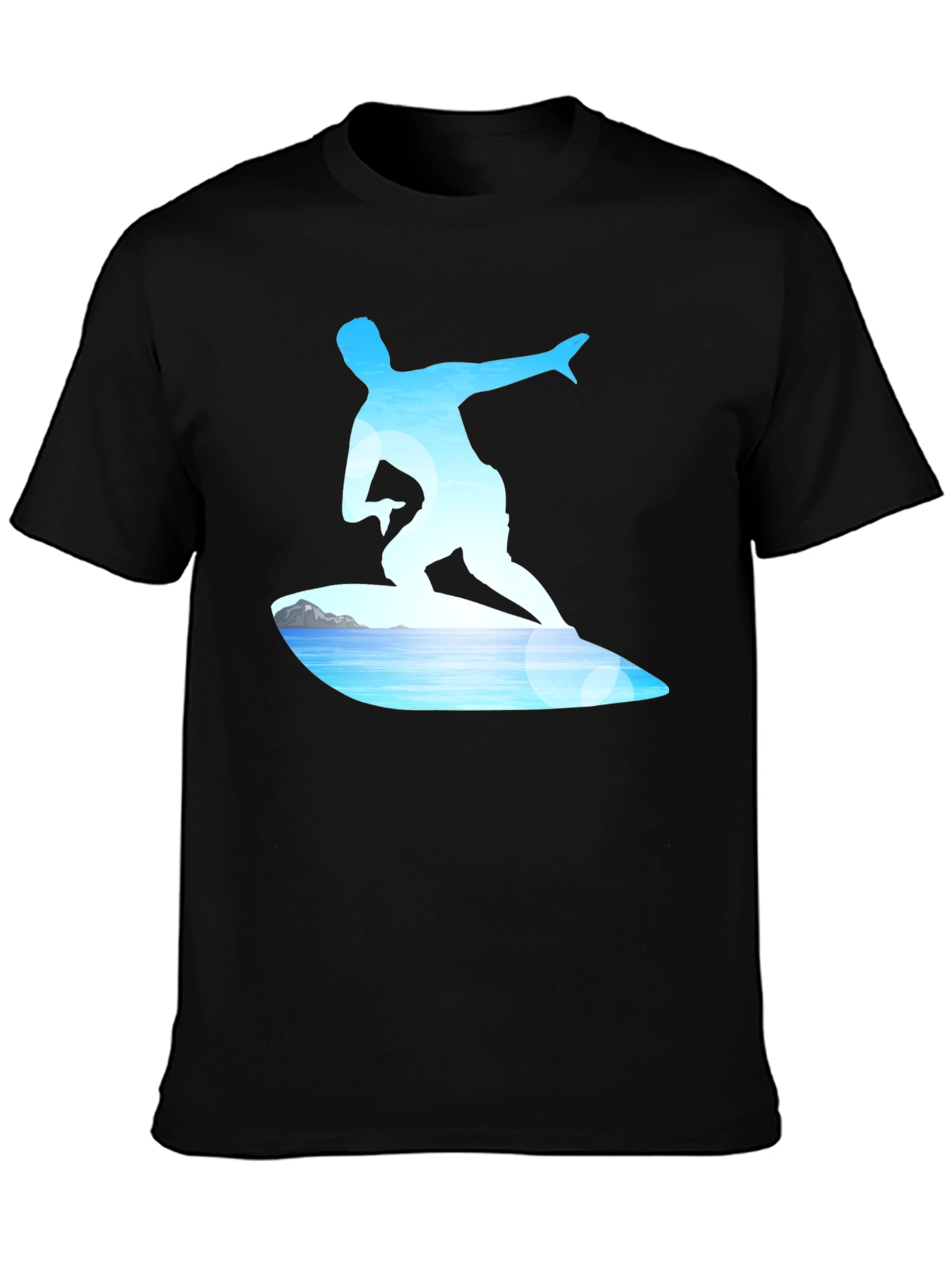 Surfer Graphic Tee - Black Cotton Blend